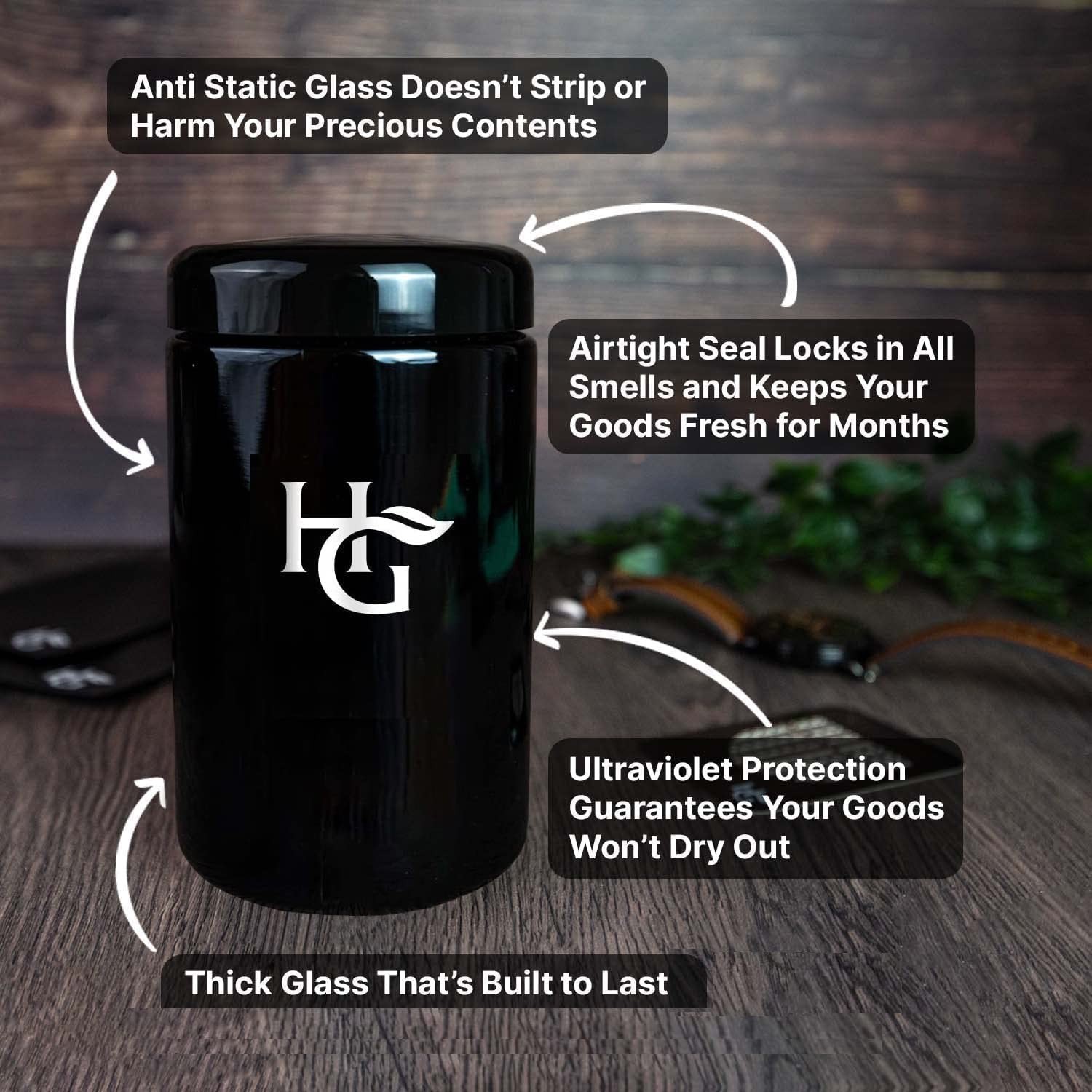 Herb Guard – 2 Oz Airtight Ultraviolet Jar (1 Liter) Keeps Herbs Fresh for Mo…
