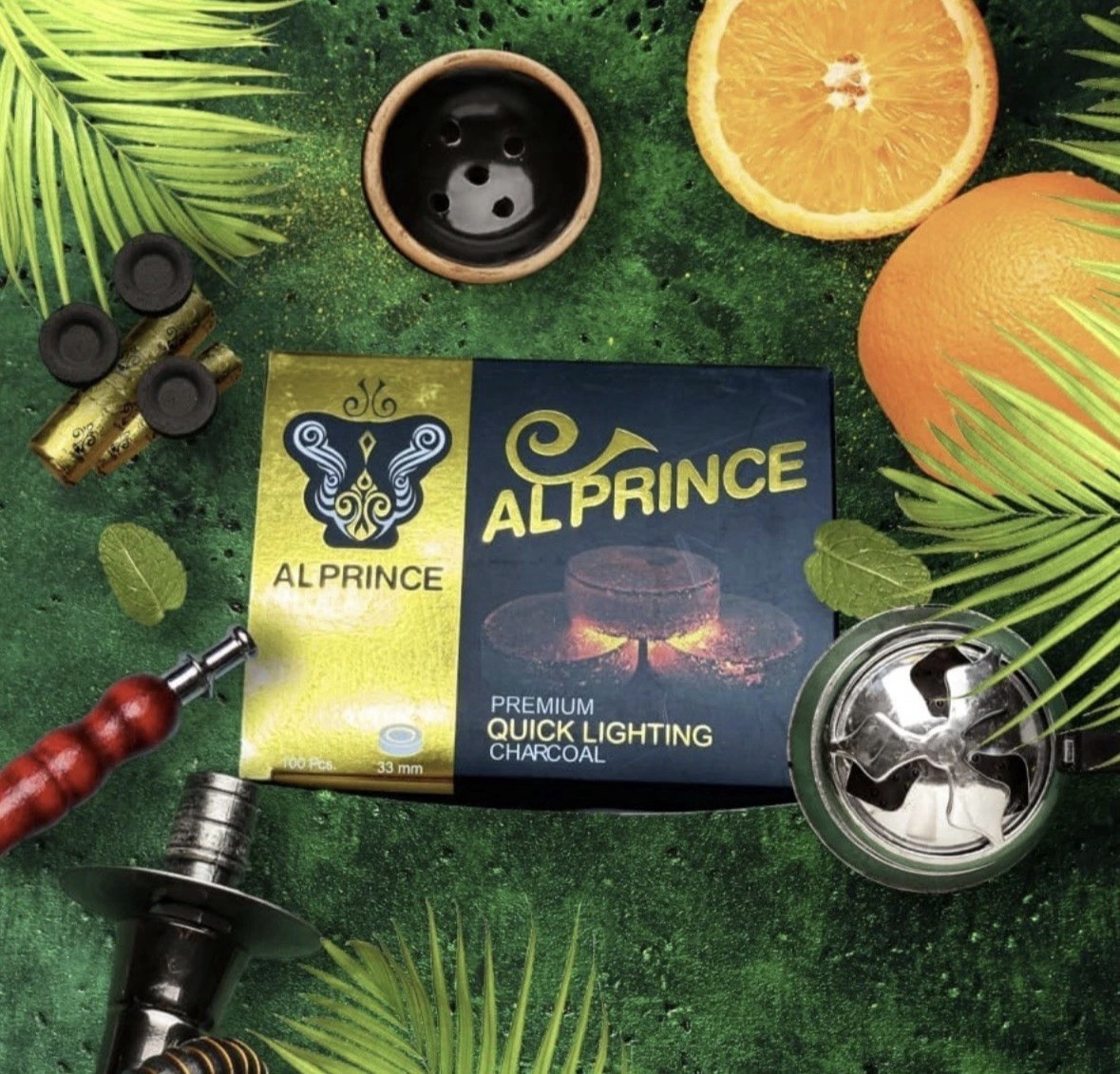 🔥 Alprince 100 Pcs 33MM Hookah Coal Quick Lite Shisha Charcoal Incense 1 Box 🔥