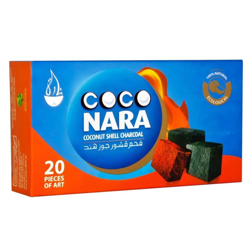 Coco Nara Coconut Shell Charcoal 100% Natural Ecological No Trees Cut, 20 Pieces