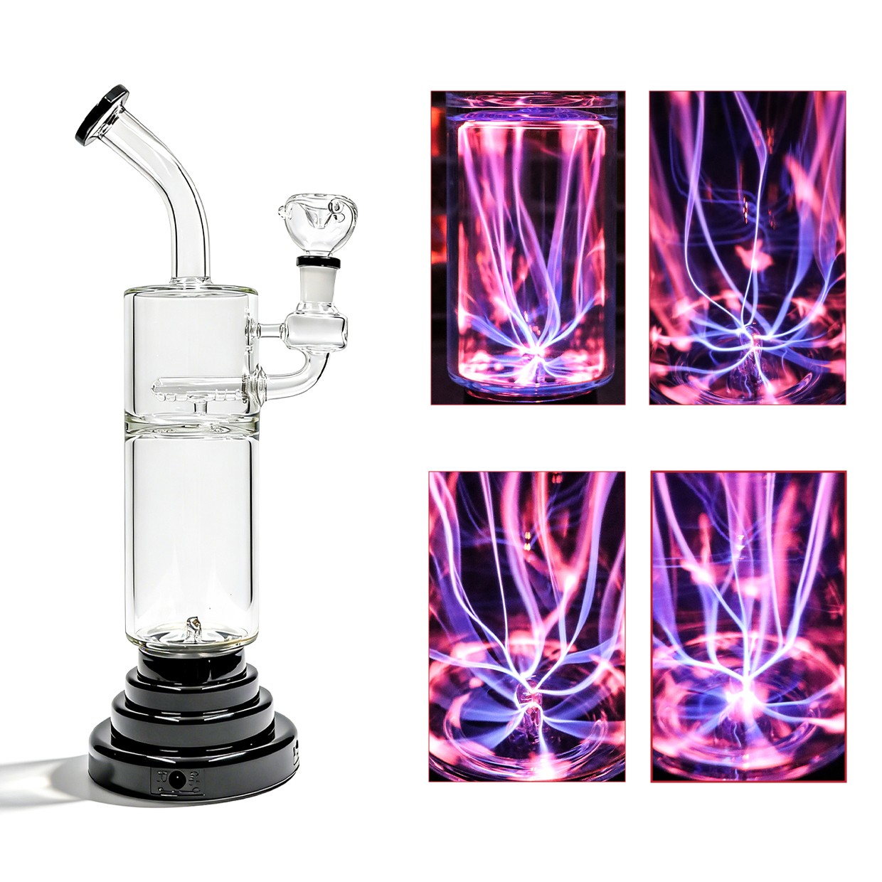 Hookah 14inch Plasma Electric Glass Bong Water Pipes Smoking Bongs w/14mm bowl