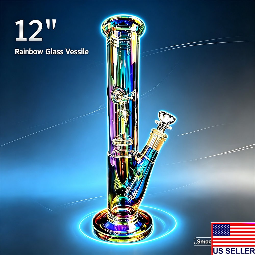 12 Inch Glass Bongs Percolator Water Pipe Filter 14mm Bowl Thick Bubbler Hookahs