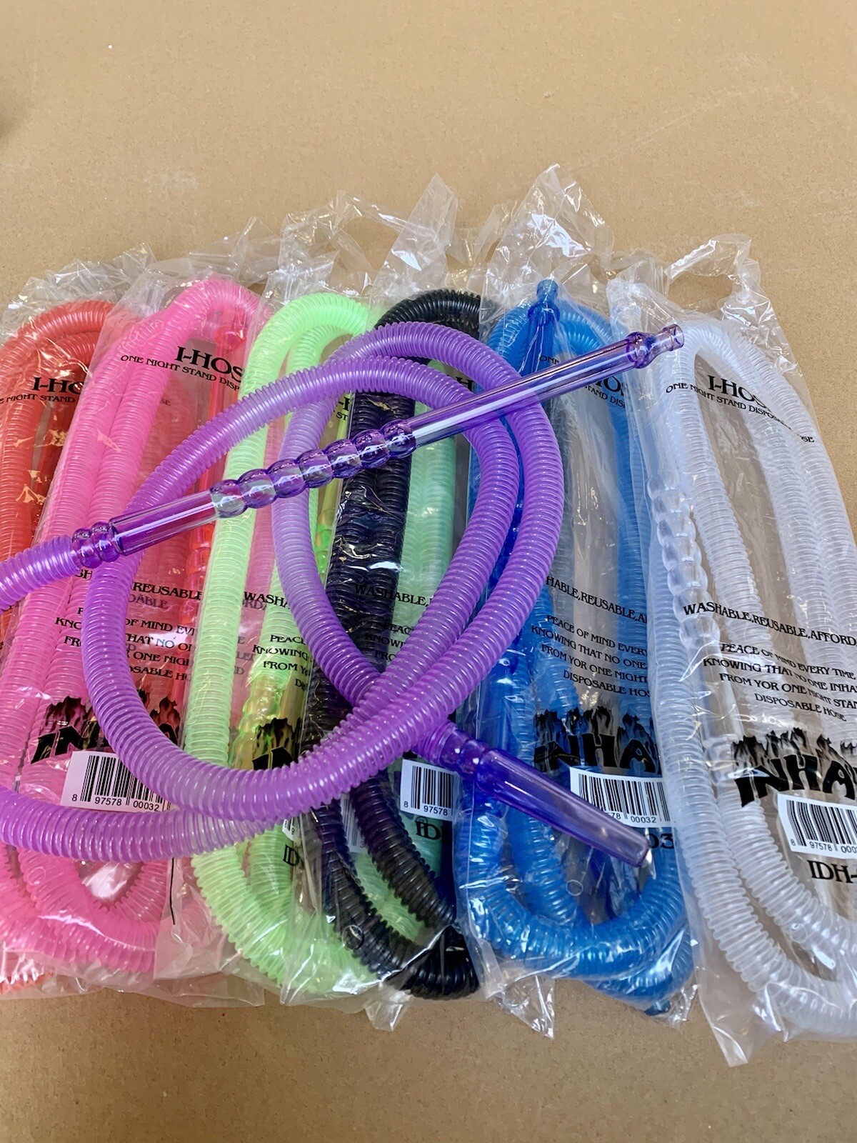 INHALE® 50 PCS WASHABLE,REUSABLE,DISPOSABLE HOOKAH HOSE 72” LONG