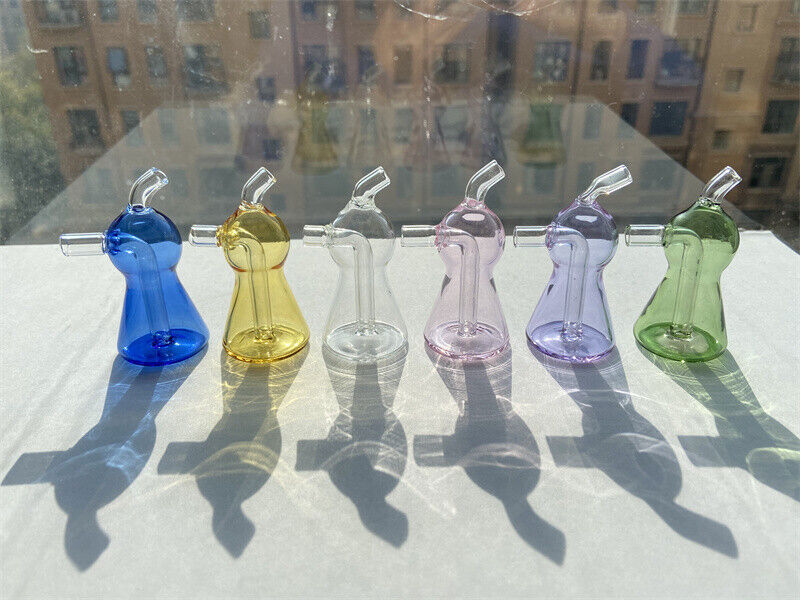 7CM MINI Glass Hookah Smoking Bong Water Pipe Portable Bubbler W/Tubes x2 & Bowl