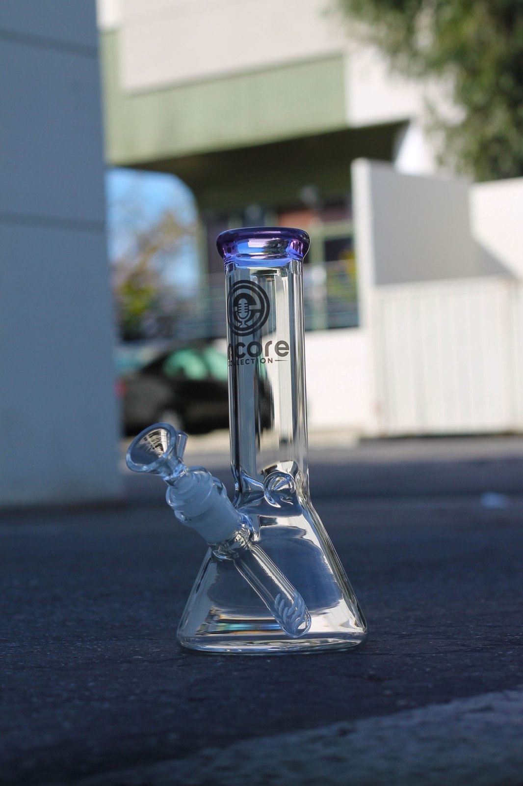 Hookah Water Pipe Heavy Glass 8 inch Tobacco Bong w/ ICE catcher Beaker Flask