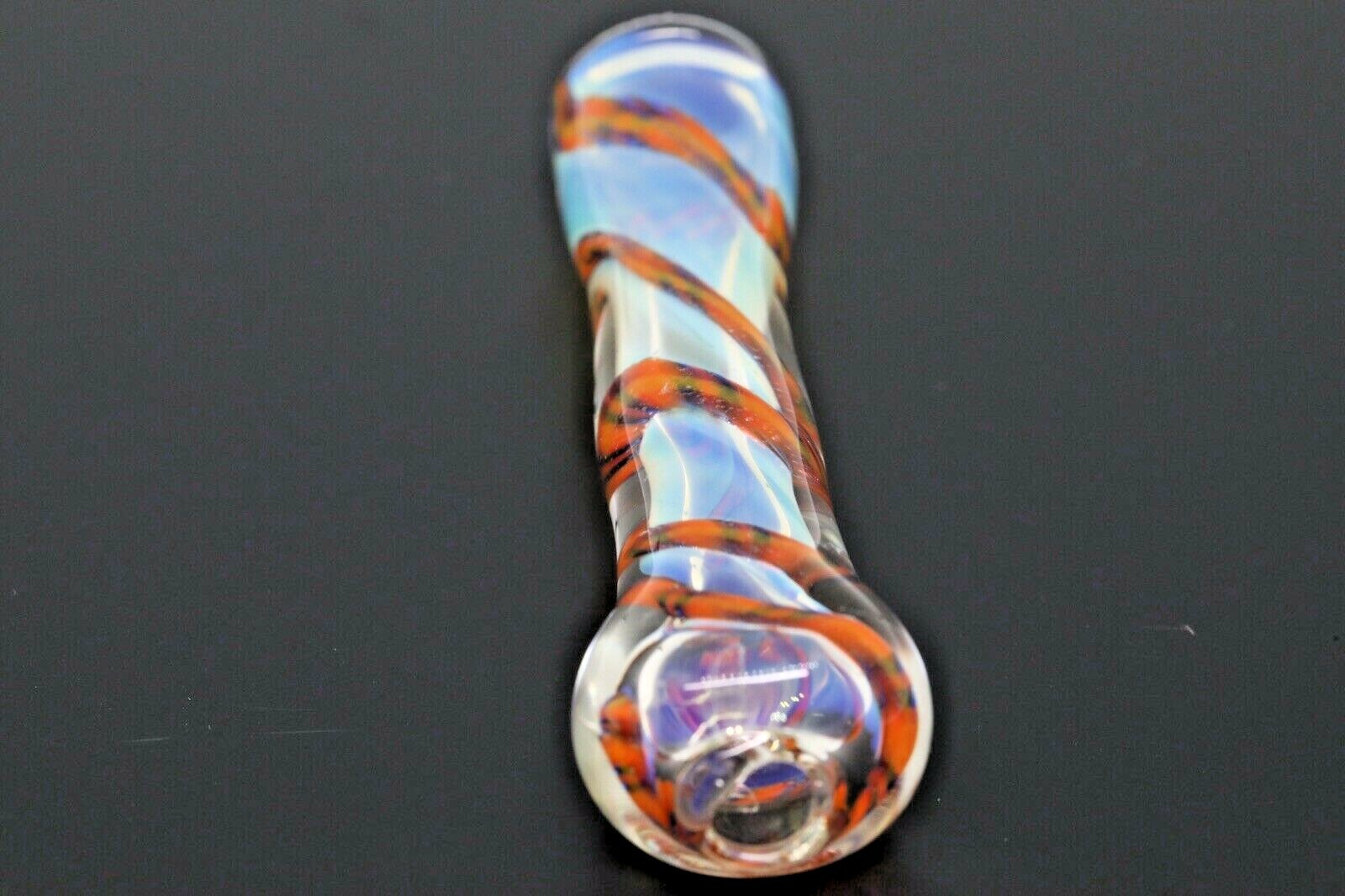 HEAVY HAND PIPE TOBACCO CHILLUM BOWL ART 1 USA 3” SMOKE BLOWN GLASS ONE HITTER