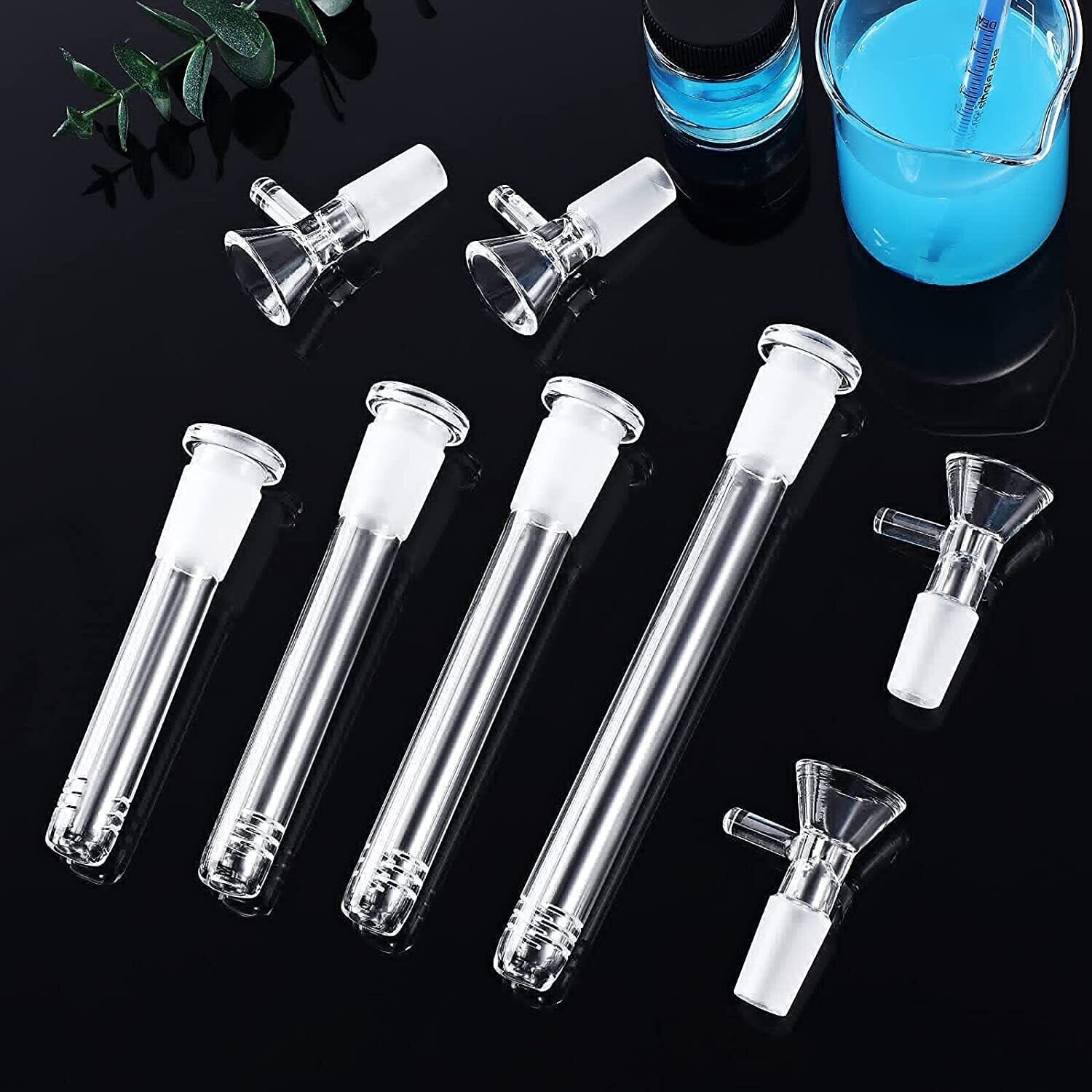 3 Sets 4.5 » (insert 3.5 ») Hookah Glass Downstem with 14mm Male Bowl