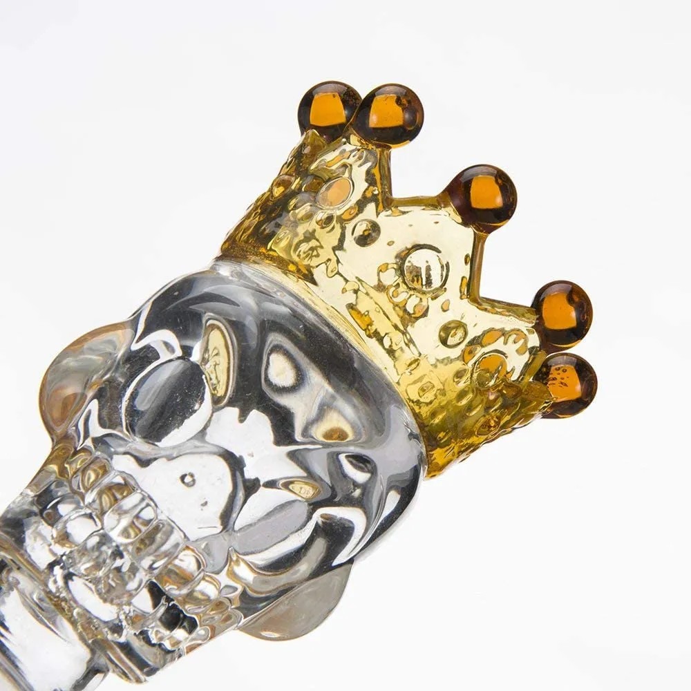 14mm male Glass Bowl Skull with Crown Style BIG Size Slide Bowl Part for Bong