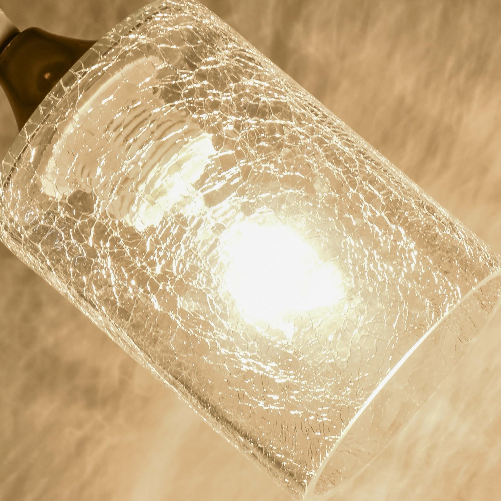 GO&SO 6Pcs Crack Finish Glass Lamp Shade 5.9&Prime;H 3.94&Prime;D 1.65&Prime;Fitter