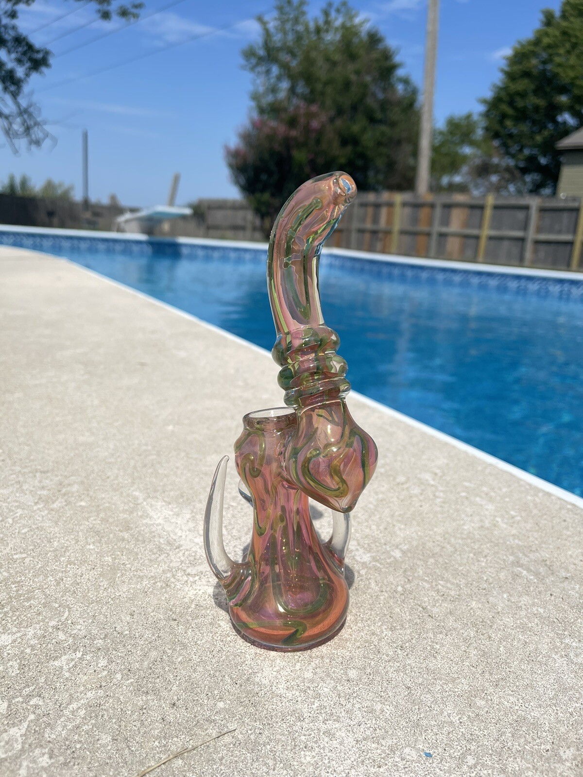 8”Chameleon high-quality glass bubbler,designed glass with good base, Bend Neck