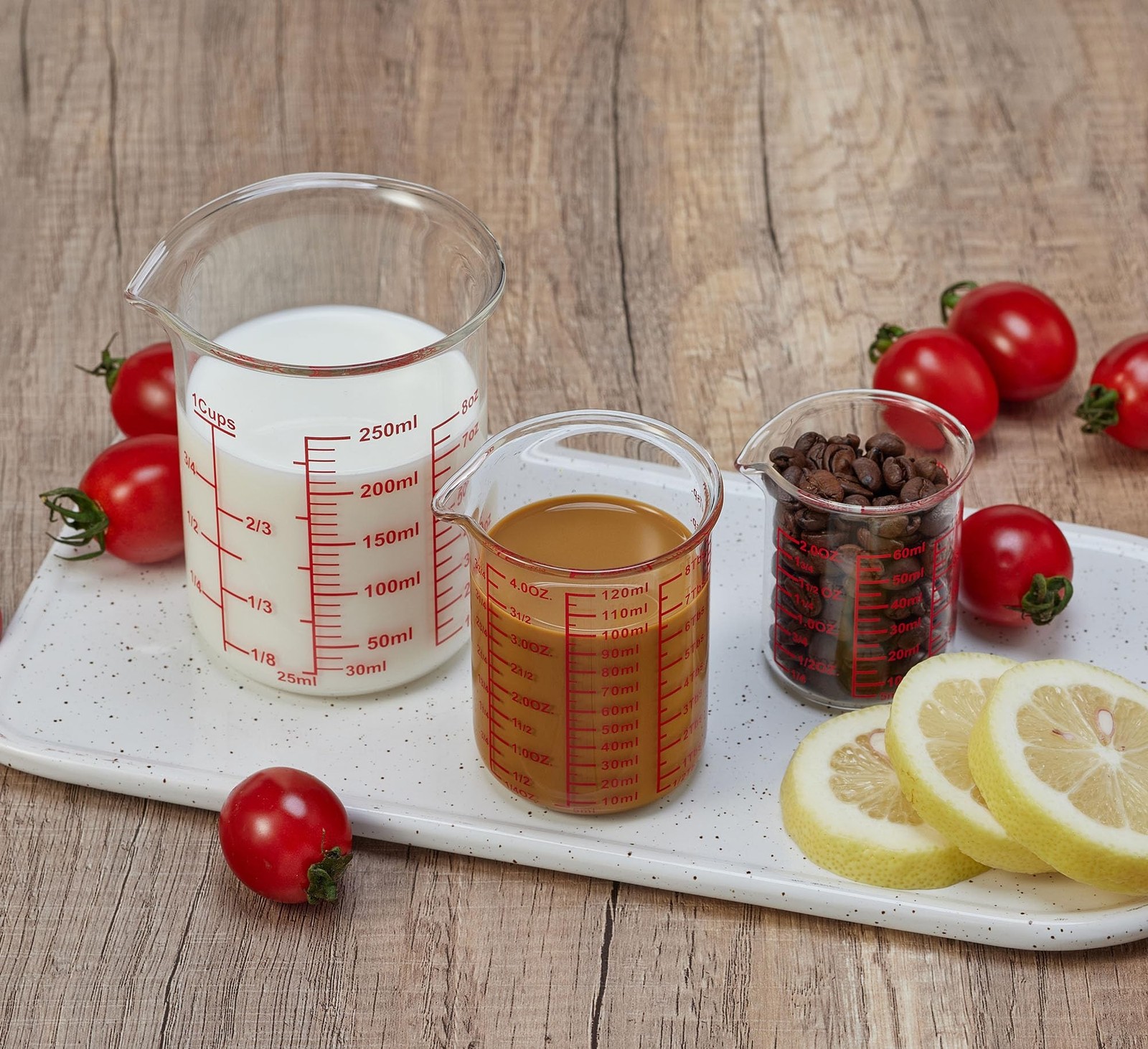 Ackers High Borosilicate Glass Measuring Cup Set with Pour Spout,60ml(2OZ),12…
