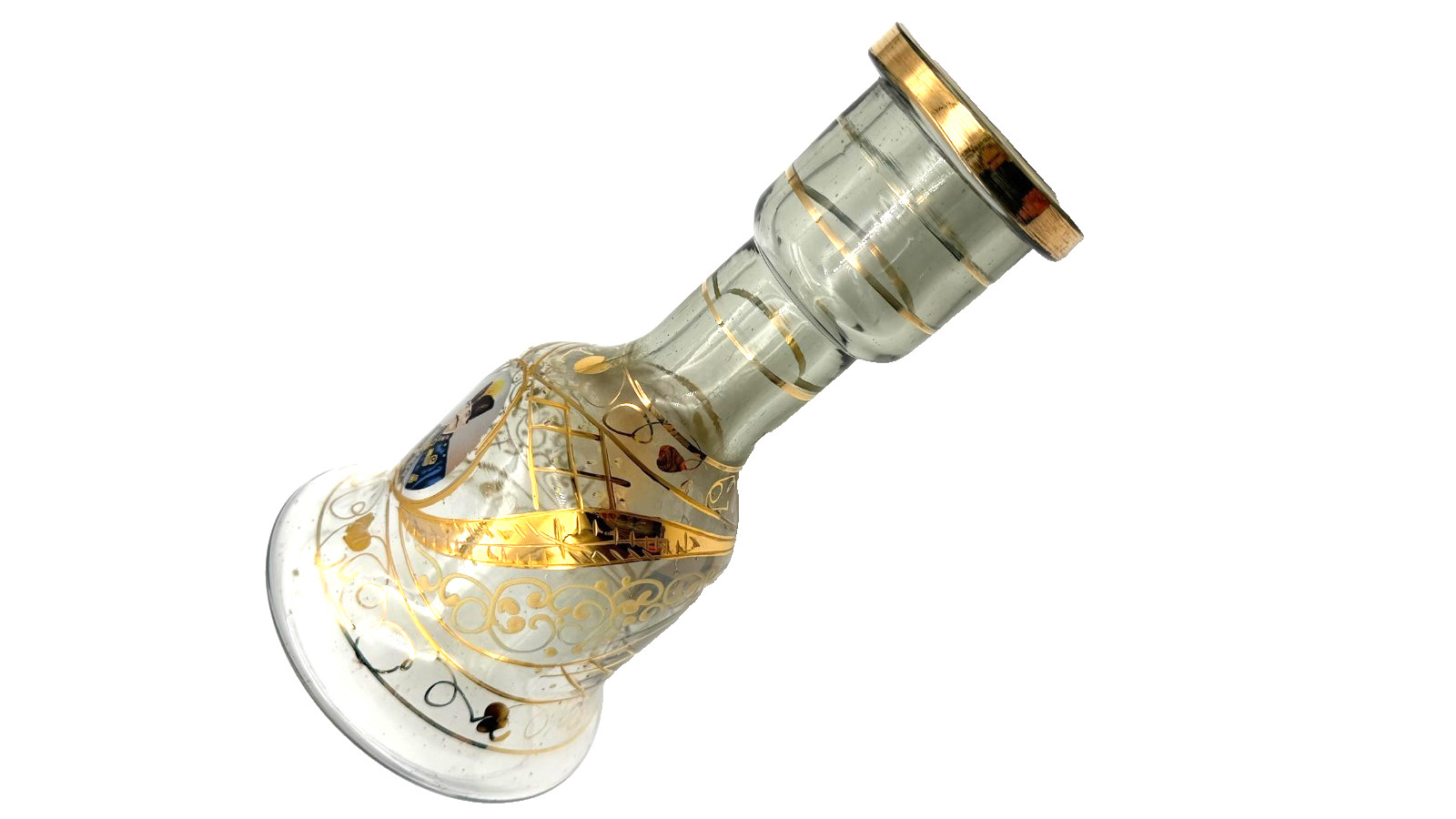 Vtg Nase Al-Din Shah Qajar 19th Century King Of Persia Hookah Base Hand Painted