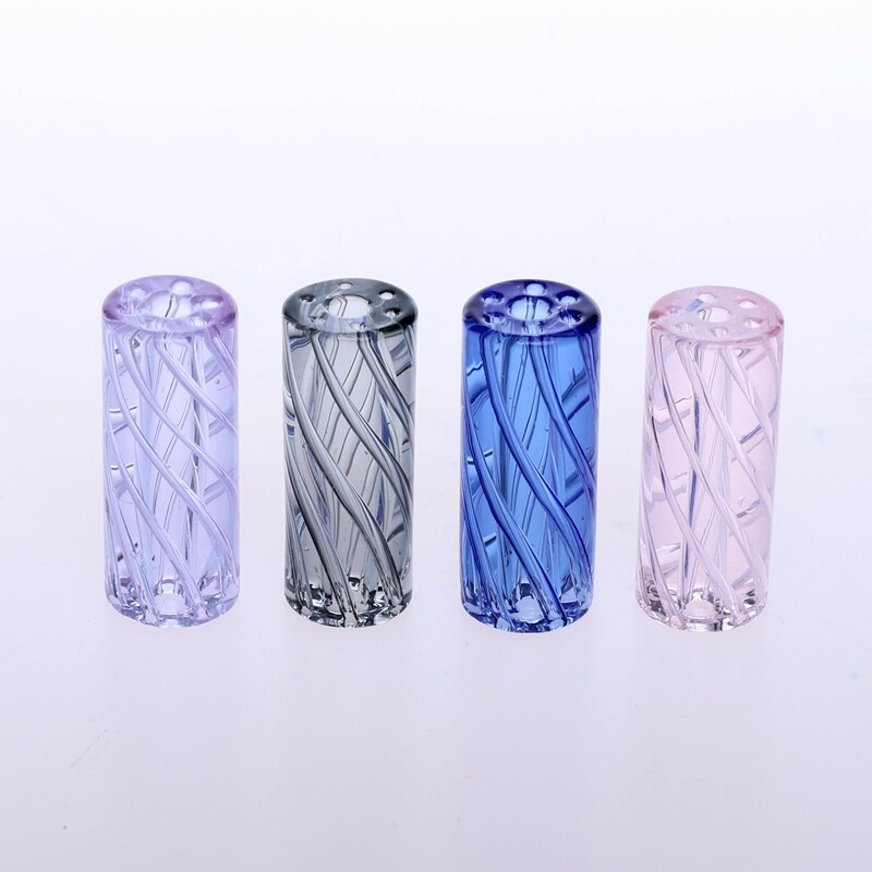 5pcs 7 Holes Spiral Smoking Glass Filter Tips Cigarette Mouthpiece D12*H30mm