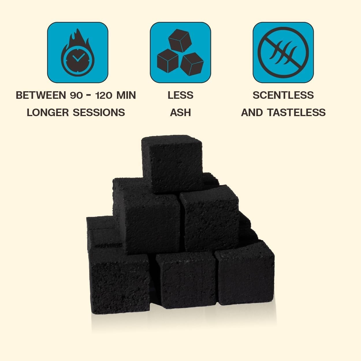 LeOrange Premium Coconut Hookah Charcoal (1KG, 26mm) – 100% Natural Coconut Shel