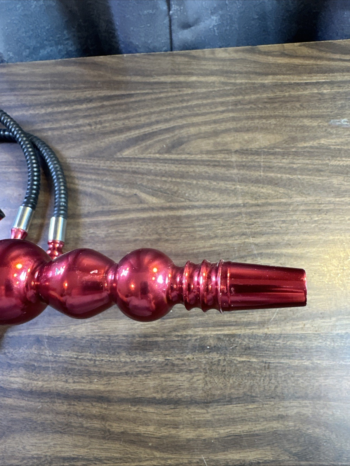 5’ Hose With Metal Tips And 14” Metal Stem For hookah pipe smoking, Red,