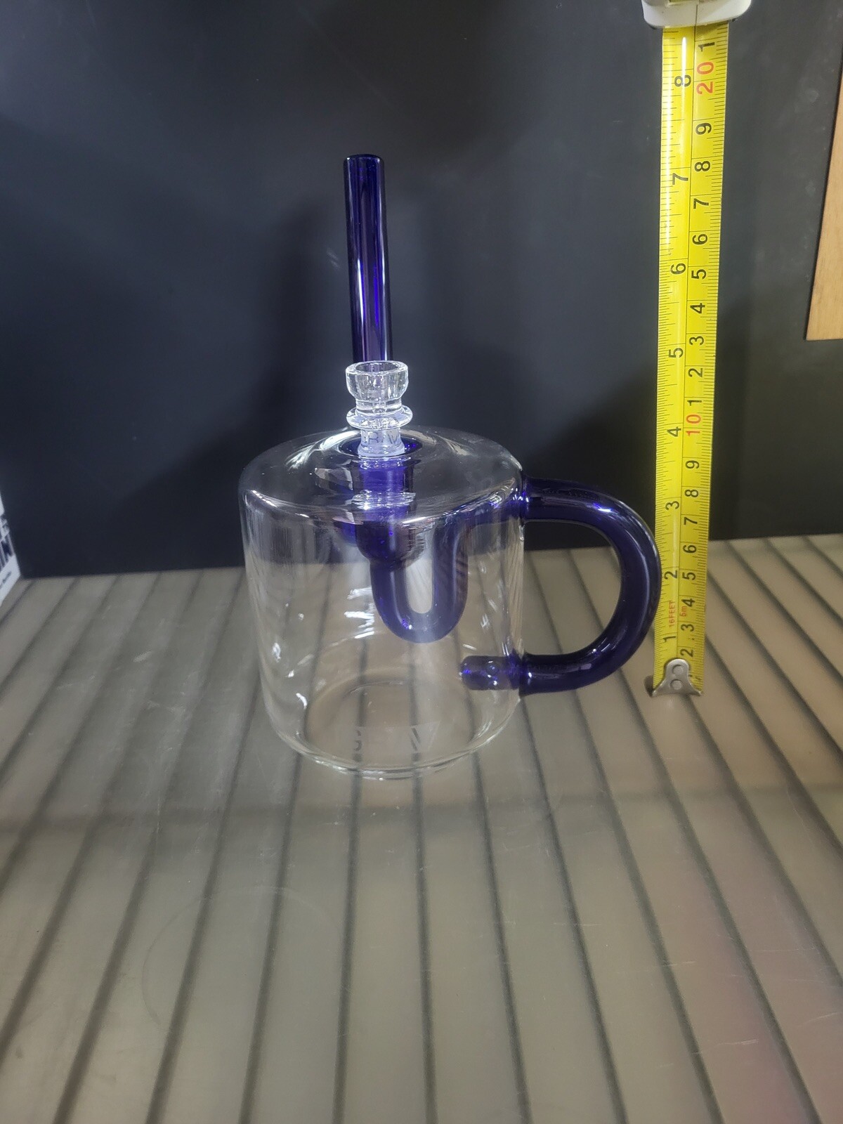 GRAV Coffee Mug Original 7”(NOT Pocket Version) Bubbler. CLEAR/BLUE.New In Box!