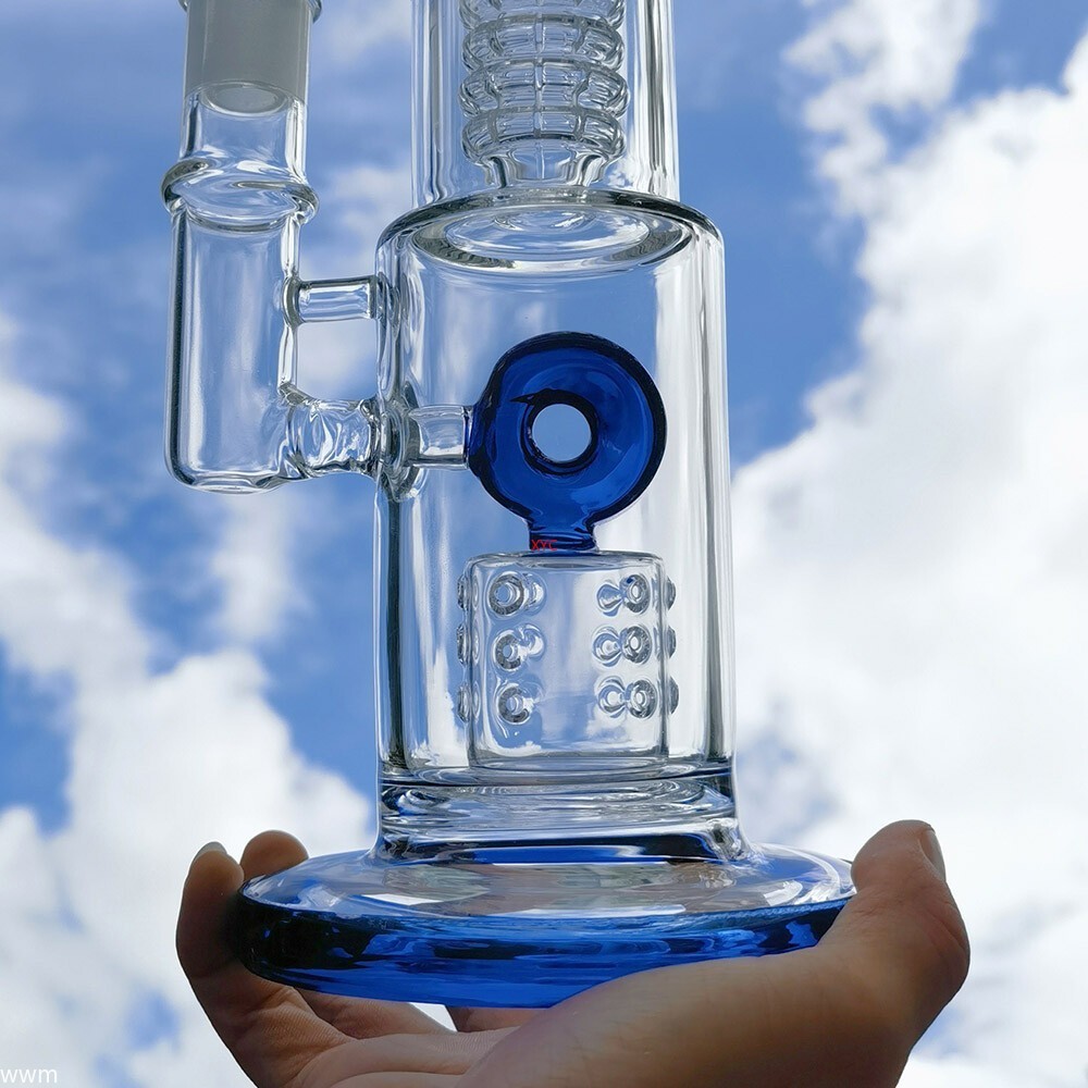 15 Inch Glass Bong Percolator Smoking Water Pipe Hookah Hand Pipe Shisha Bongs