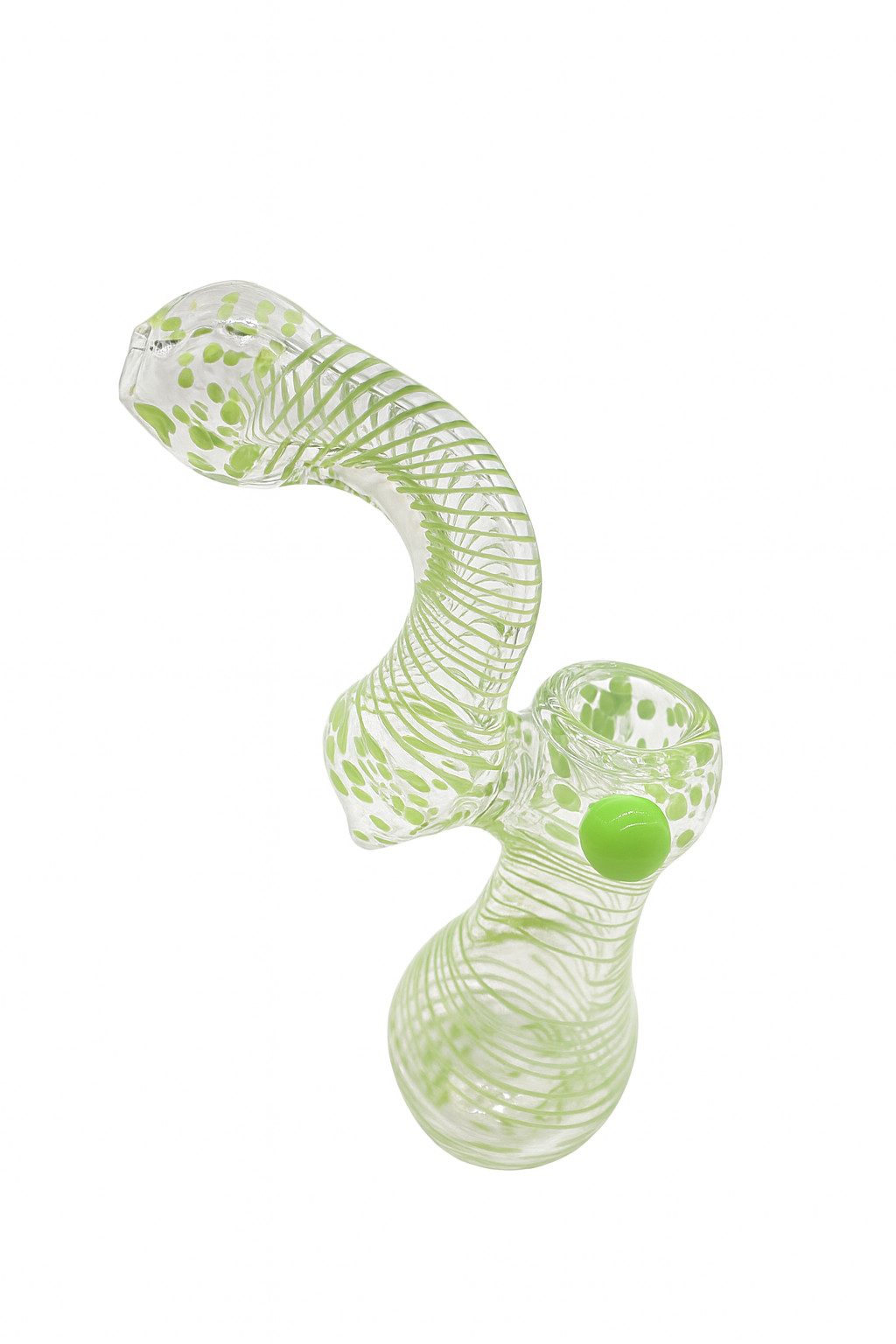 TOB HG 7&Prime; HEAVY DOUBLE GLASS DOTTED BUBBLER (LB-032)