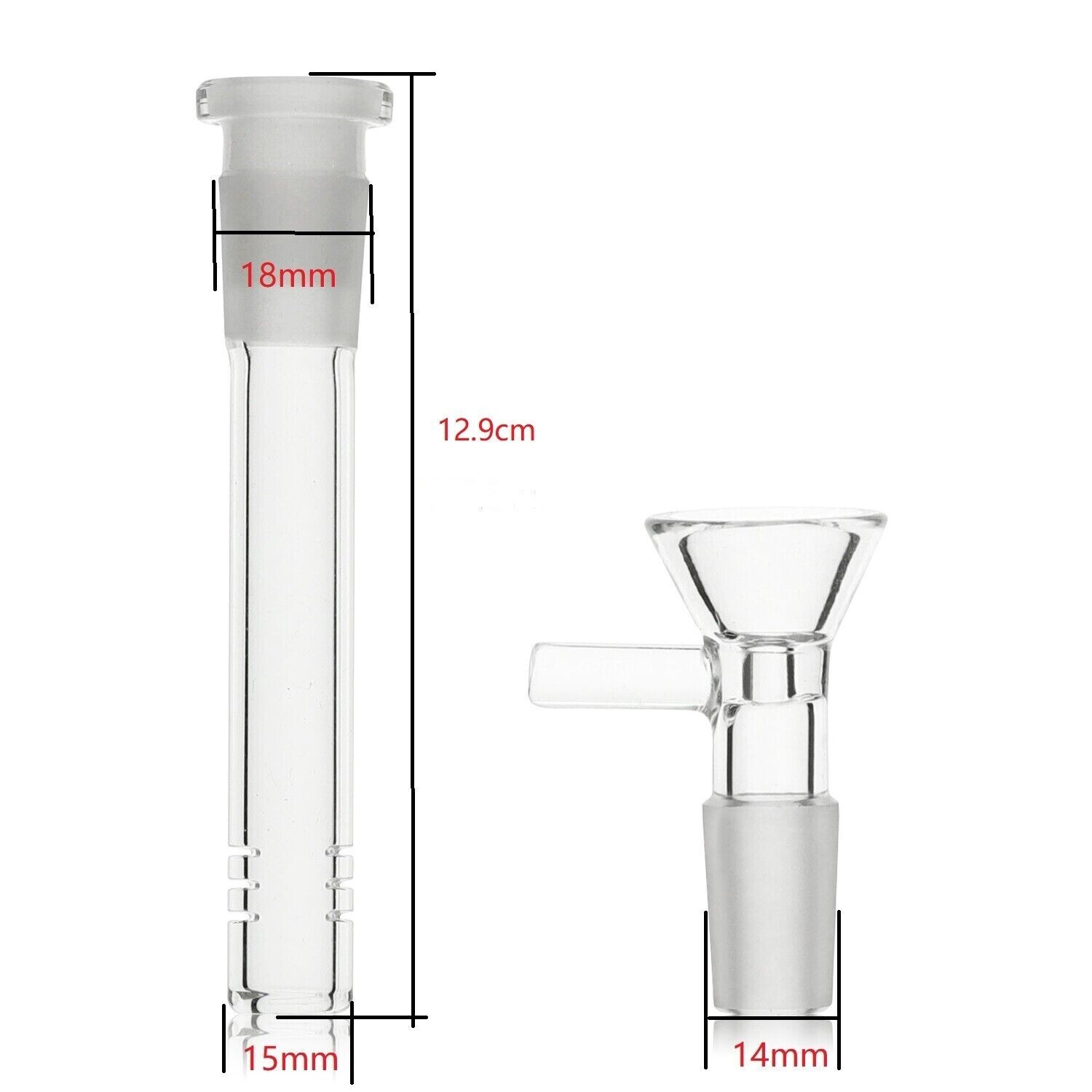 10Sets x4.5inch Hookah Water Pipe Glass Bong Downstem with 14mm Male Bowl