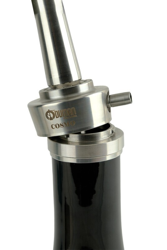 ODUMAN Cosmo Hookah Silver Body Black Glass Hookah Shisha Waterpipe