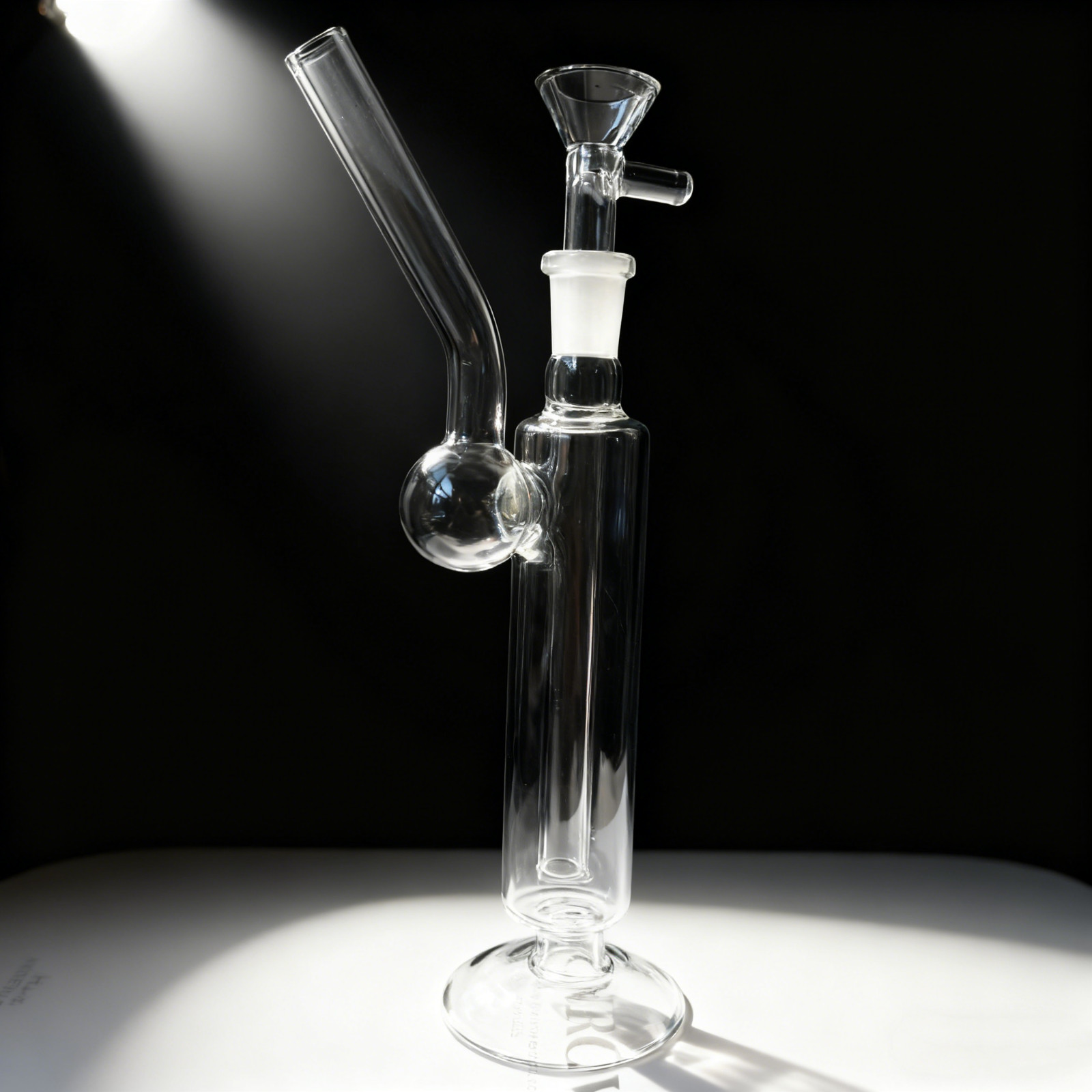 6.7&Prime; Glass Bong Straight Tube Smoking Water Pipe Portable Bubbler W/Herb Bowl