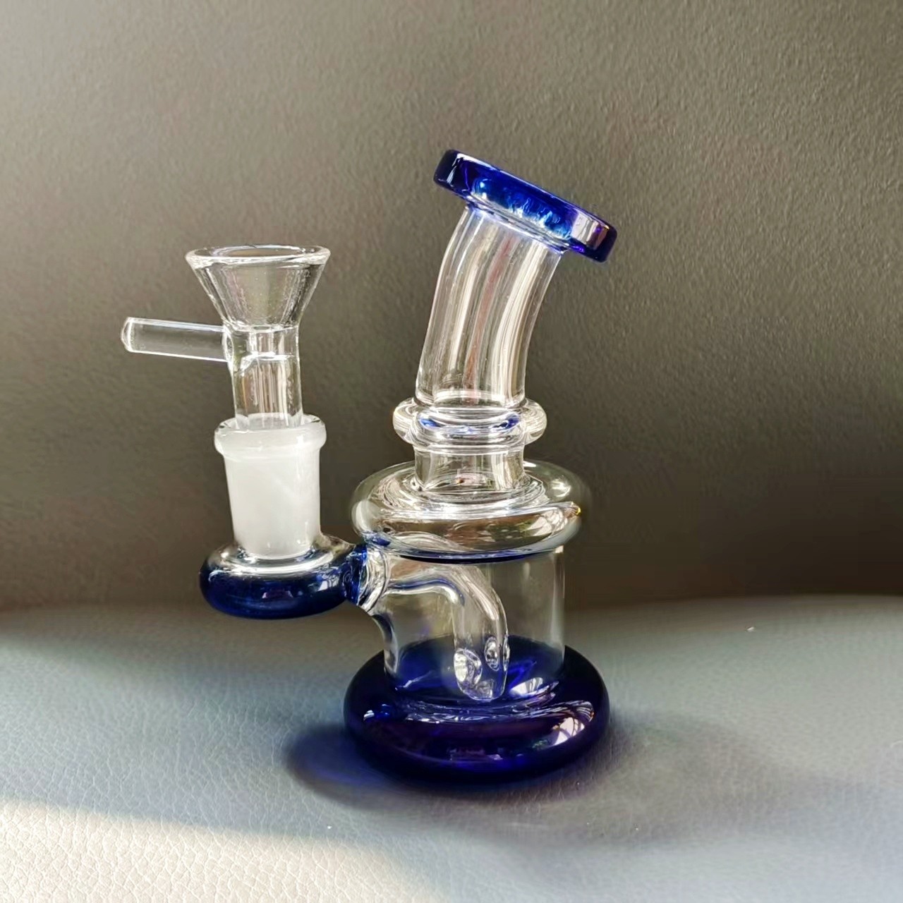 4&Prime; Mini THICK Pyrex Glass Bong Diffused Perc Smoking Water Pipe Hookah Bubbler