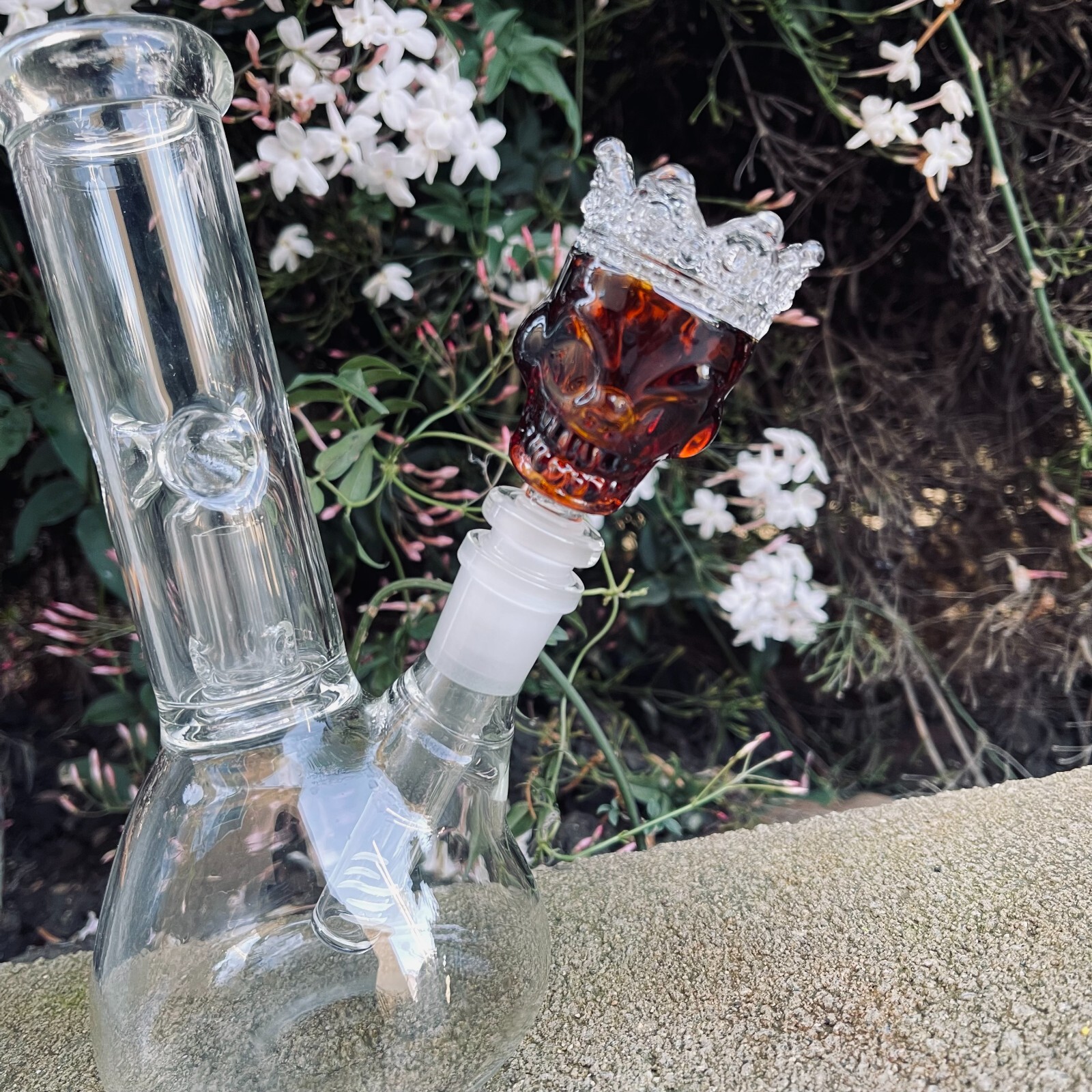 Premium 14mm Thick Glass Red Ghost in Crown Bowl Head for Water Bong