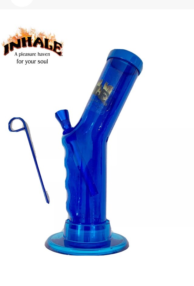INHALE®️ 1.5&Prime;x8&Prime; GRIP ACRYLIC HOOKAH WATER PIPE WITH THUMB CARB MADE IN THE USA