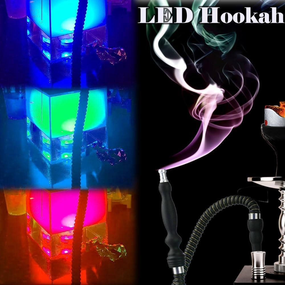 Upgraded Large Opening Design 2 Hose Hookah Set with Travel Bag and Cleaning …