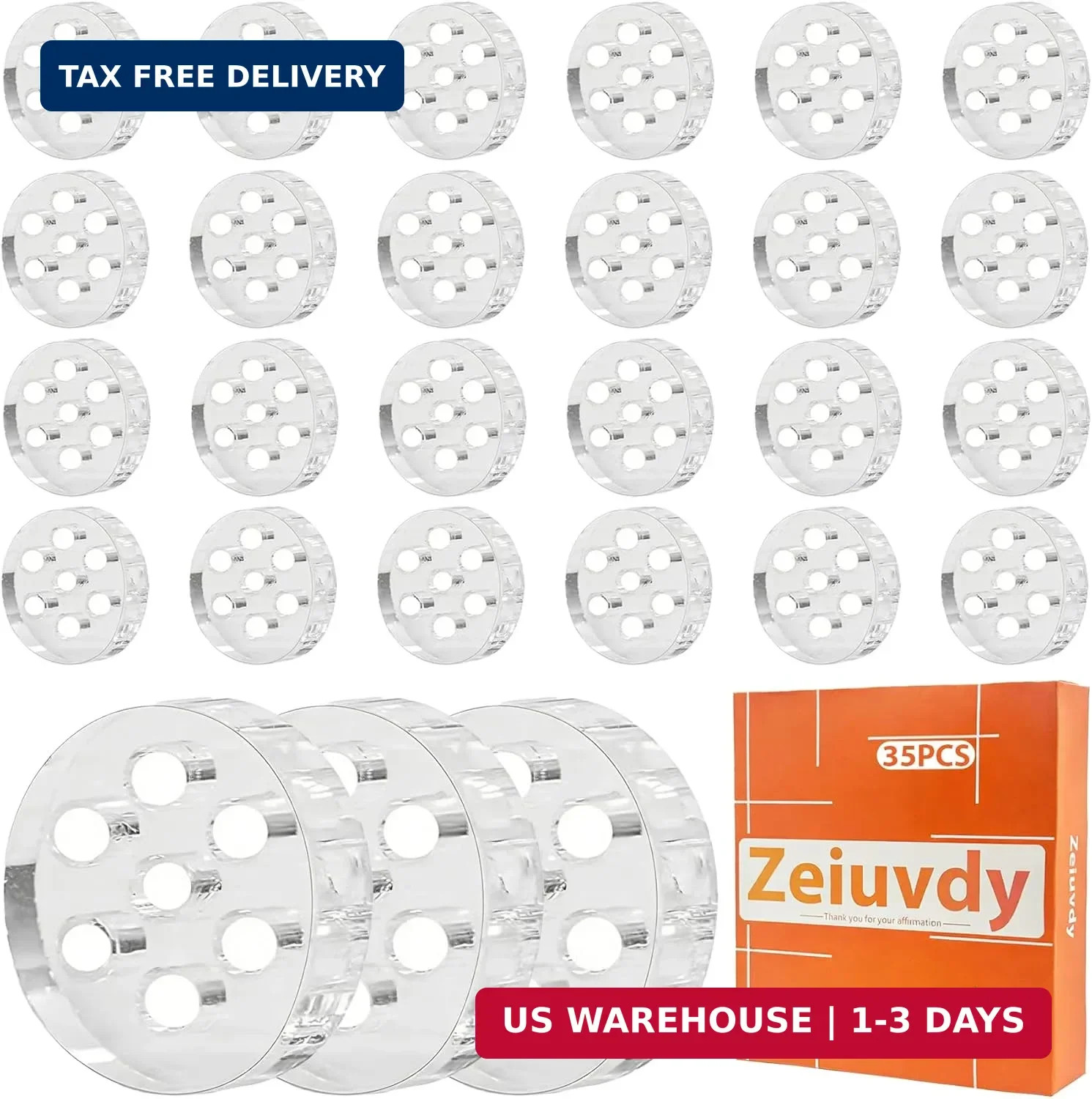 35 High Borosilicate Glass Screens 8 mm in Diameter and a 7-Hole Honeycomb Mesh