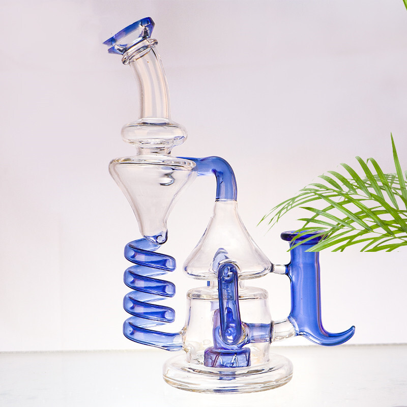 2024 NEW Glass Bong Tornado Recycler Pyrex Smoking Water Pipe Hookah Bubbler