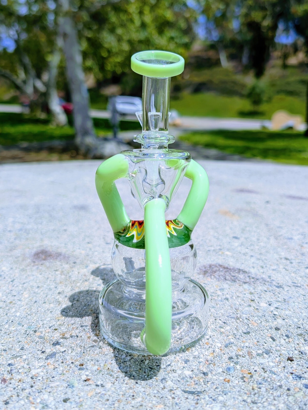 6.5&Prime; Slime Wig Wag Klein Recycler Tobacco Smoking Water Pipe Hookah Bubbler Bong