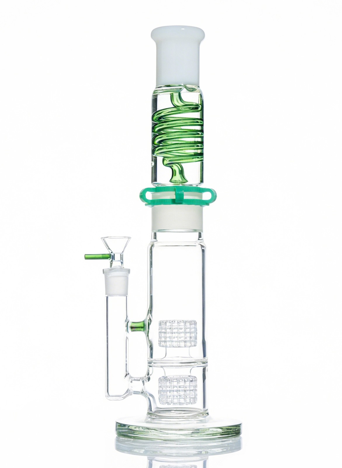 14in Hookah Glass Bongs Water pipes Smoking Perc &14mm bowls Freezable Glycerin