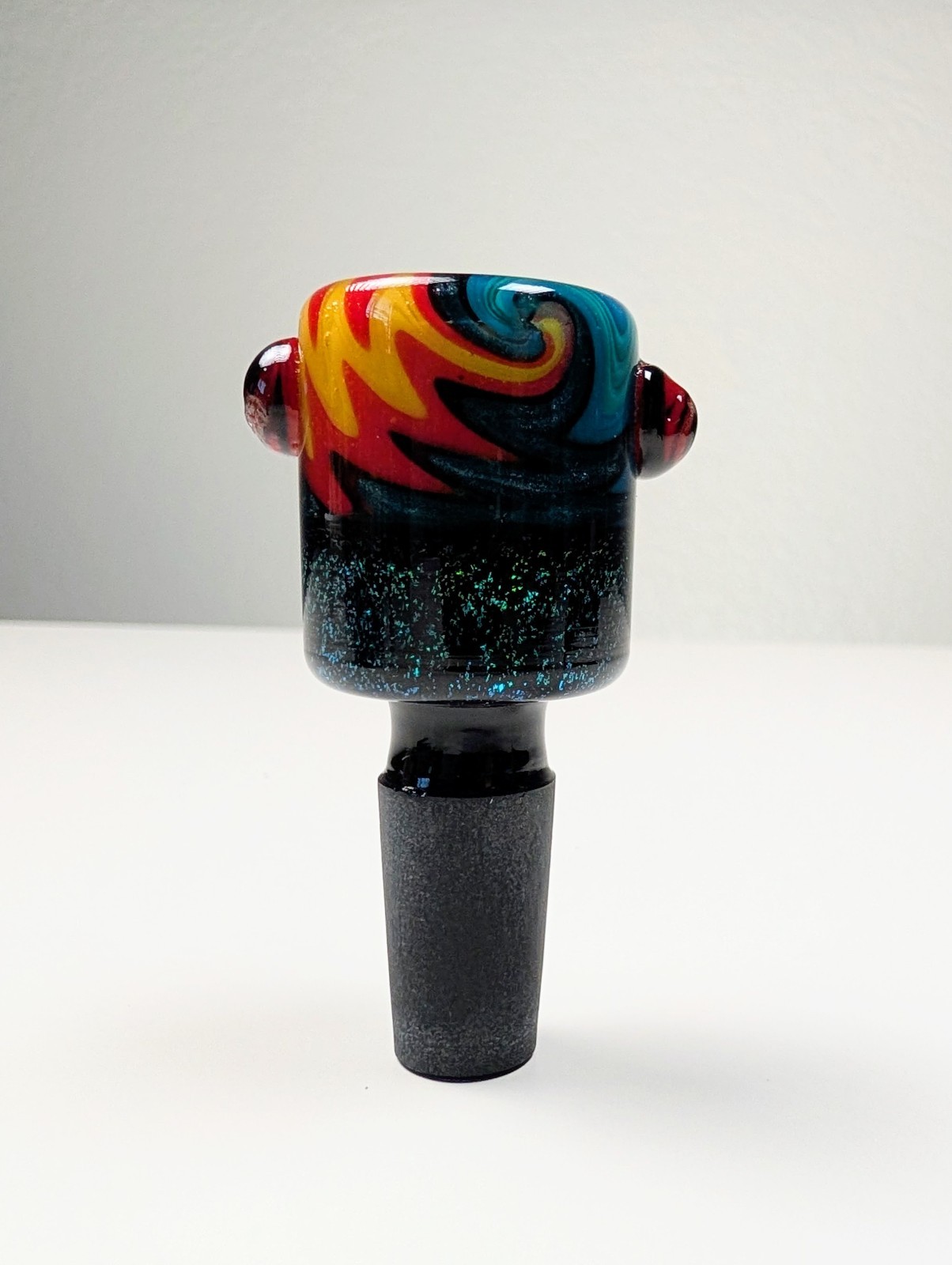 14mm Fire & Ice Dichro Wig Wag Quality Glass Bowl Slide Bong Water Pipe Hookah
