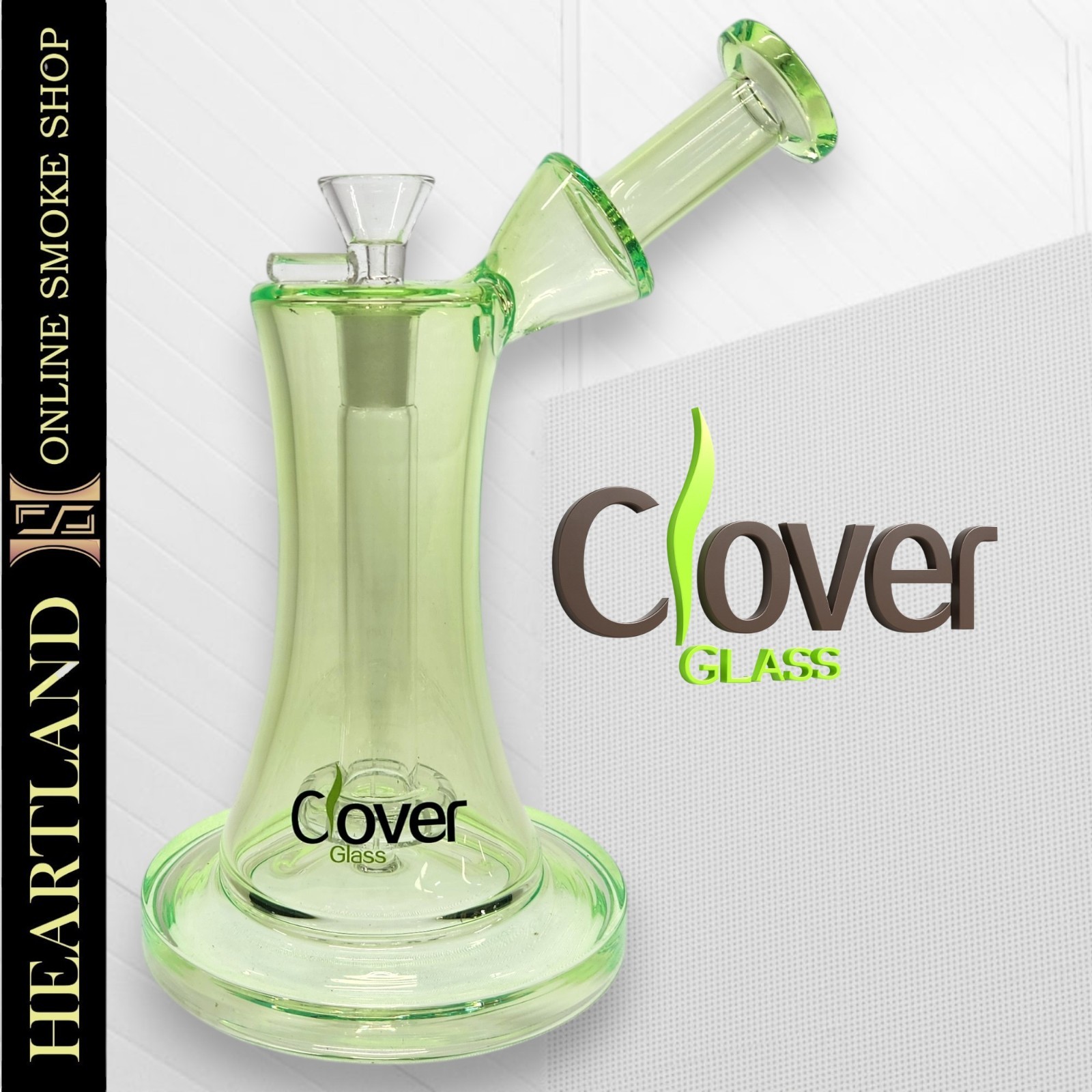8&Prime; Straight Tube Beaker Bong Premium RECYCLER Water Pipe Hookah | CLOVER GLASS
