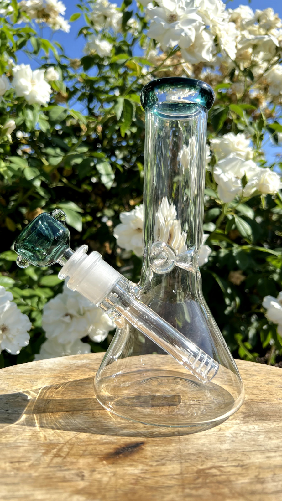 8&Prime; Teal Beaker Bong Thick Glass W/ Free Glass Bowl and Downstem Hookah Silicone