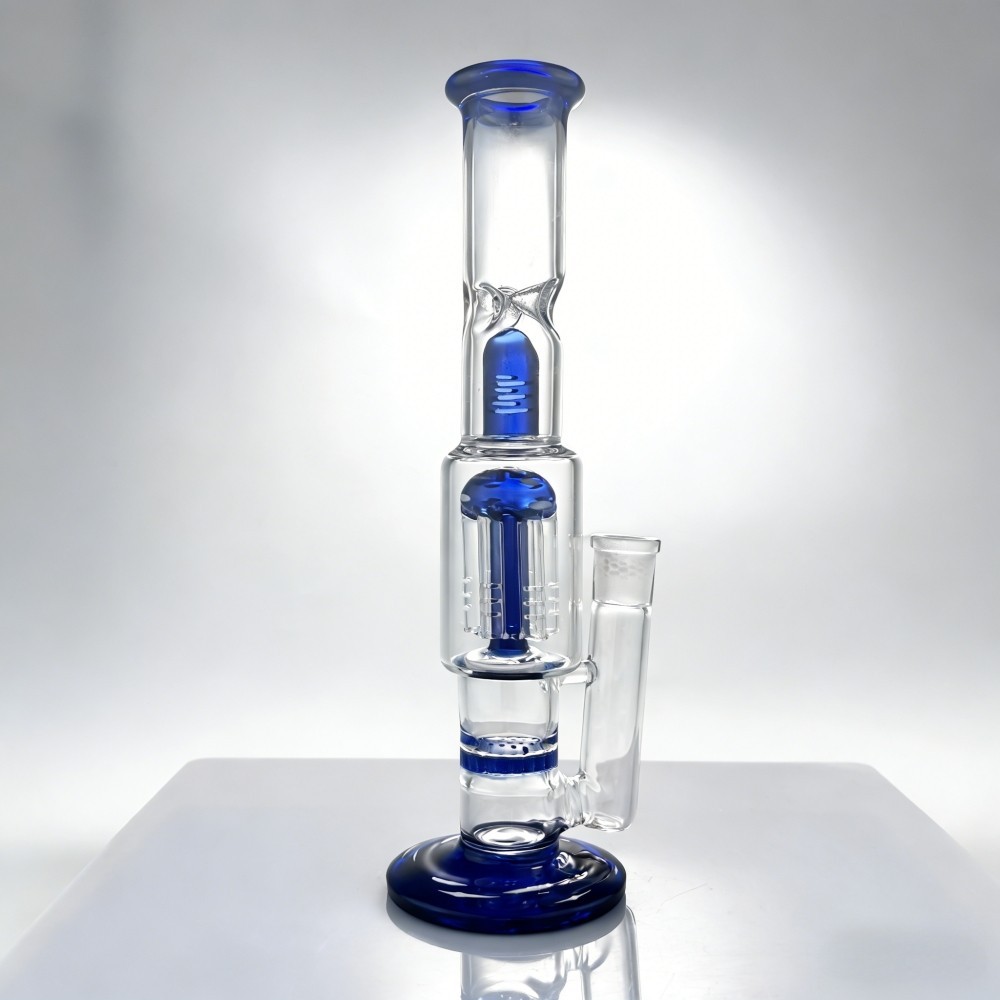 10 » Honeycomb Jellyfish Dual Perc Glass Bong Water Pipe Bubbler w/Bowl USA