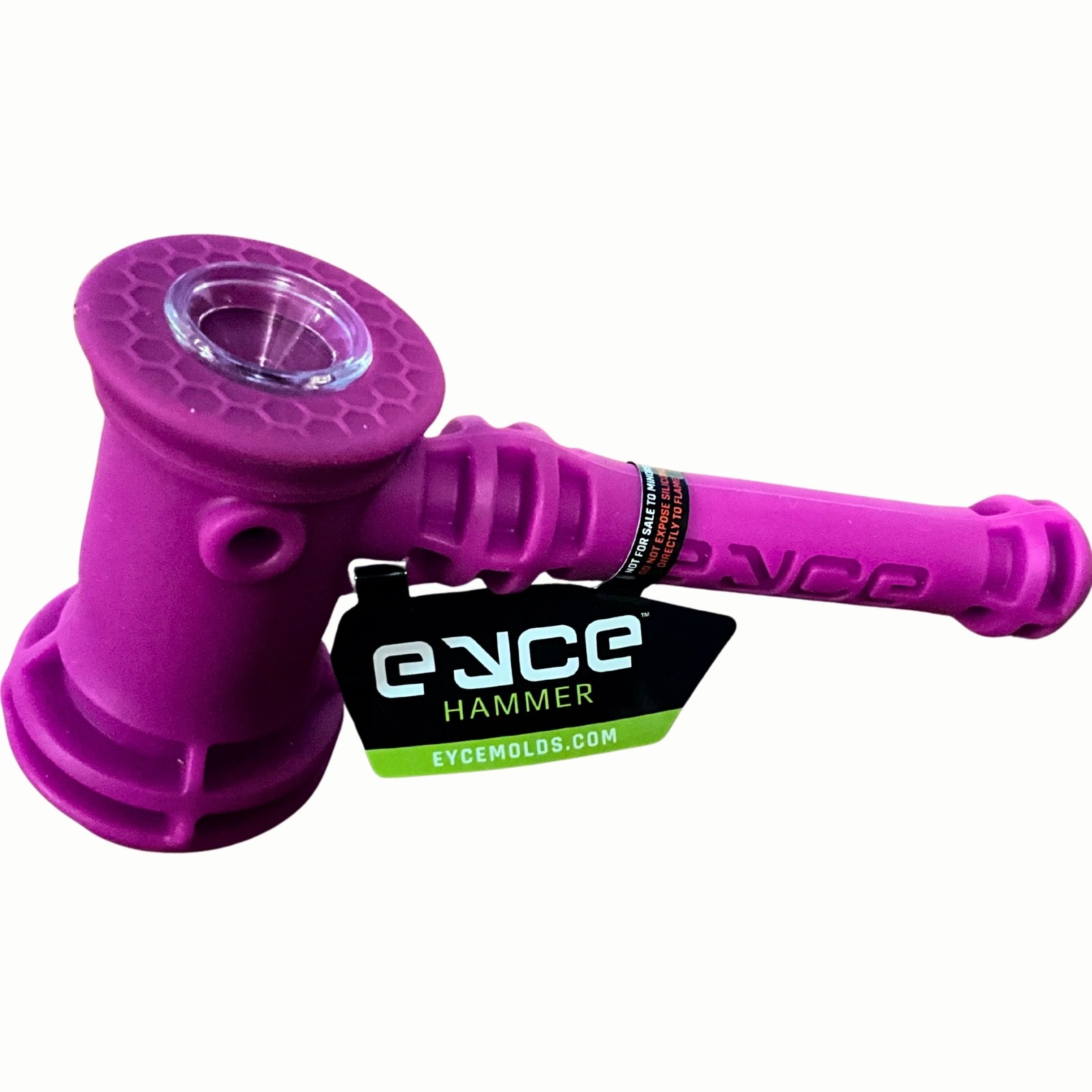 EYCE Silicone Hammer Bubbler Pipe 7” Water Pipe w/ Glass Bowl & Storage NEW