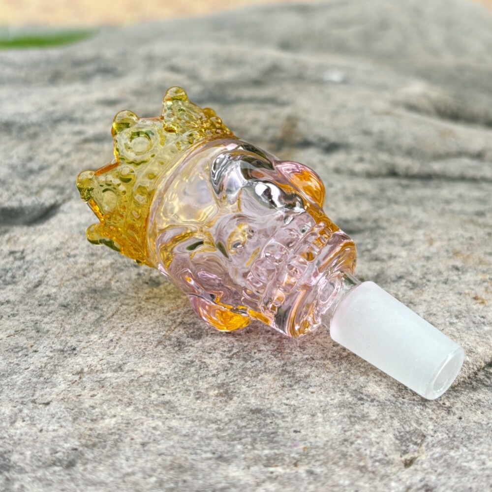 3.3 » BIG Skull Glass Tobacco Bowl HEAVY 14mm Male Smoking Bong Pipe Slide Jiont