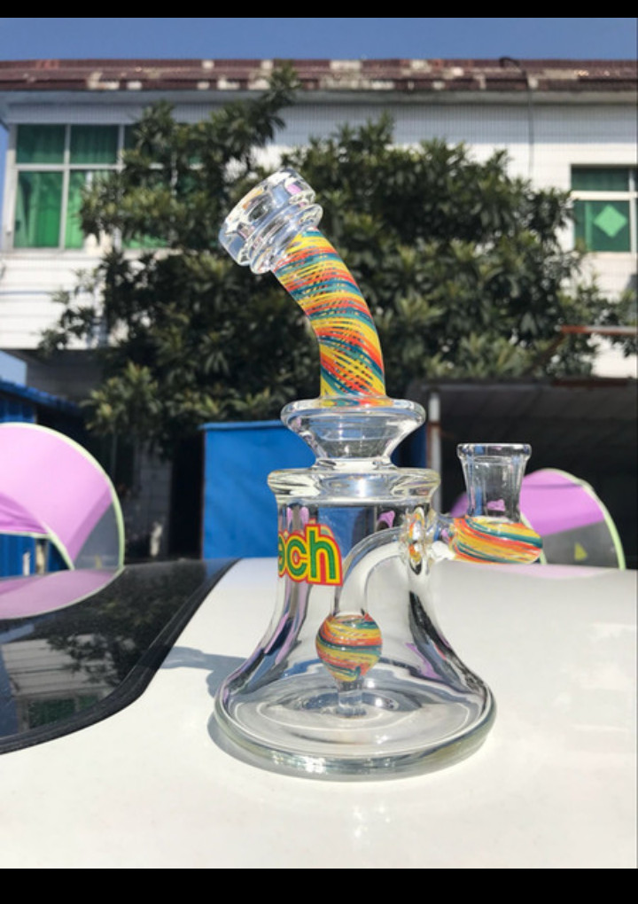 SUPER THICK BEAUTIFUL 6&Prime; premium Wigwag Glass Water TOBACCO Pipe HEAVY Hookah