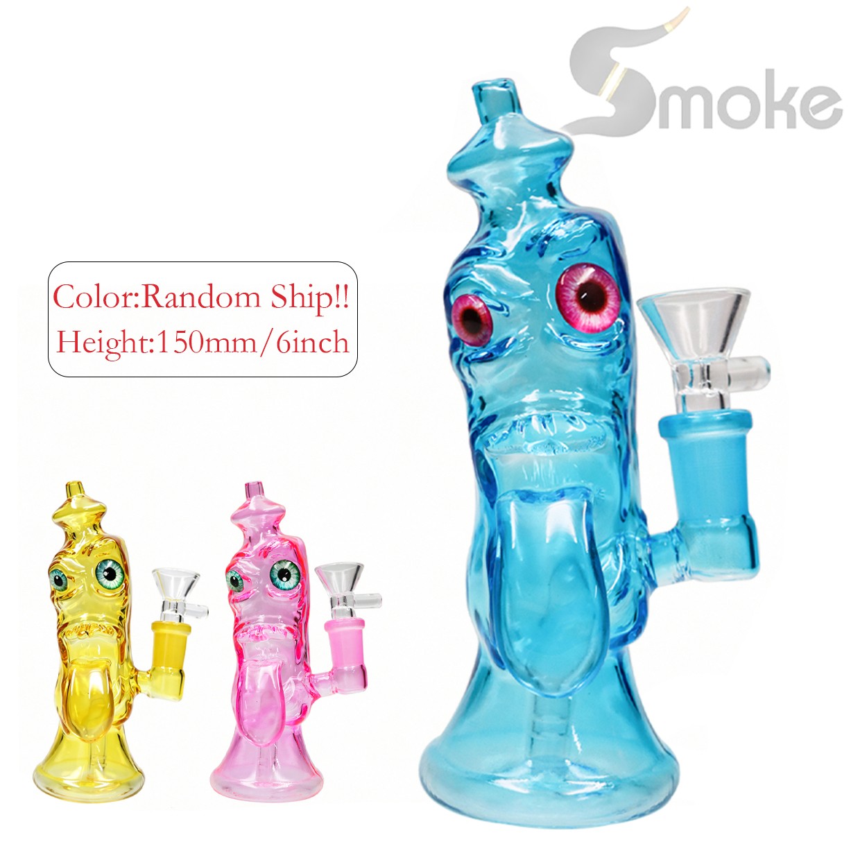 Mini 6IN Glass Bong Water Pipes Smoking Tobacco Bubbler Bongs 14MM Random Hookah