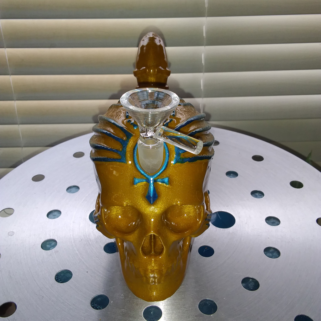 The Pharaoh Skull Bong Bubbler Water Pipe