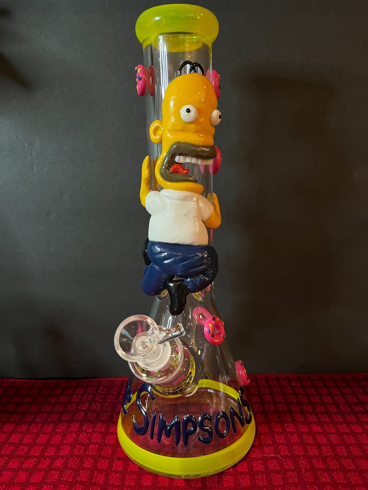 Simpsons Glass Bong Glass Water Pipe Smoking Beaker 14MM Bowl Glass Pipe Smoking