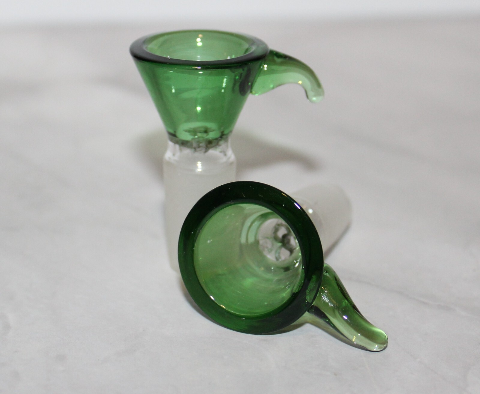 14mm – ECONOMY GREEN HORNED Glass Tobacco smoking glass slide bowl 14 mm