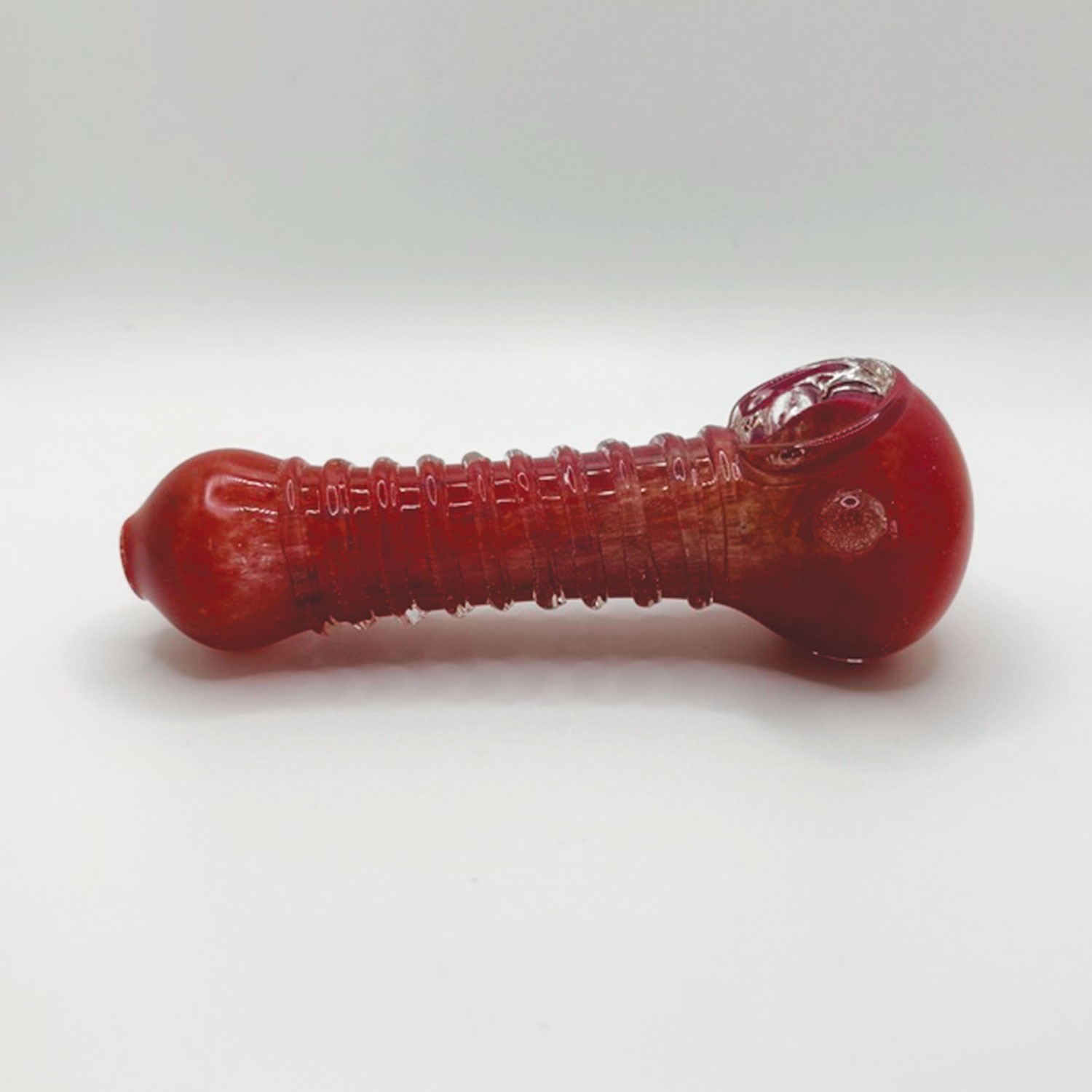 4&Prime; Glass Smoking Bowl Hand Pipe Tobacco SALE USA Red Swirl