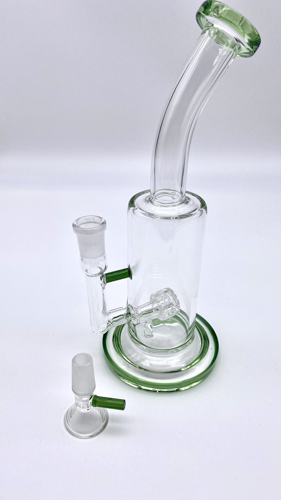 9&Prime; INCH GLASS BONG Water Pipe Hookah Bubbler Green USA* Free Shipping