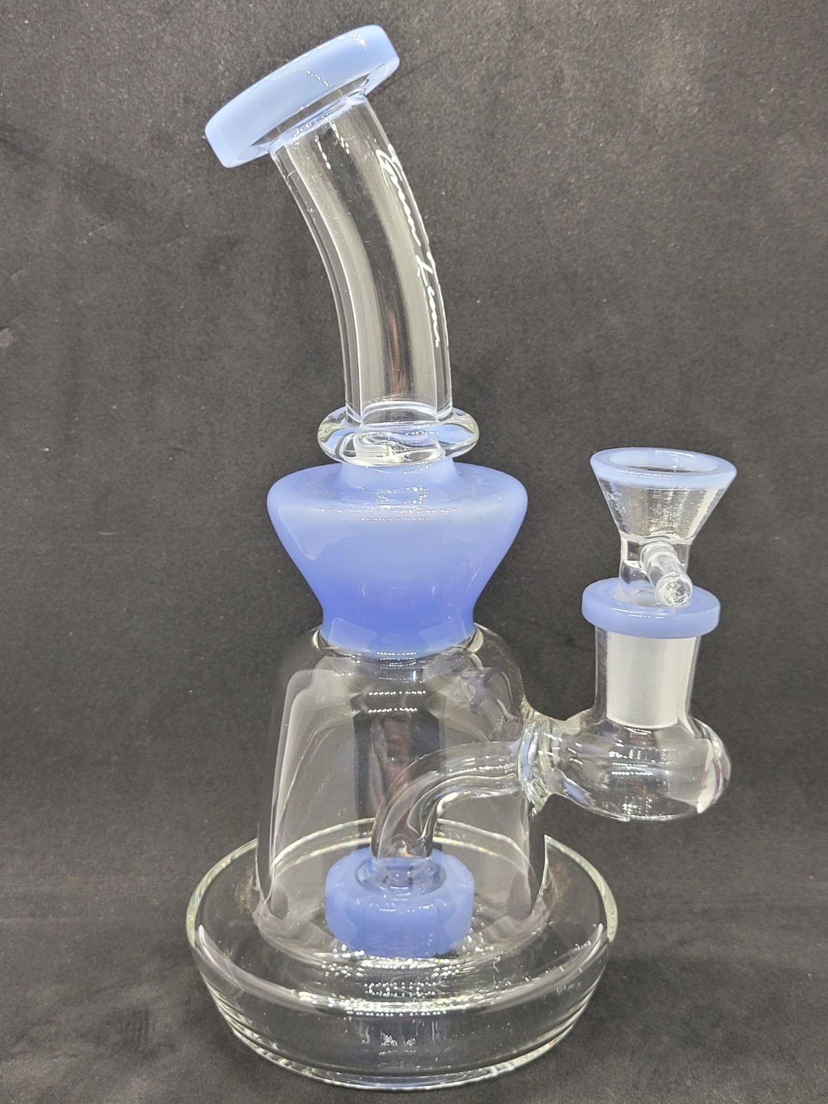 6&Prime; Fat Bottom Glass Water Pipe – Thick Base Mini Bong – Inner Perc – Light Blue