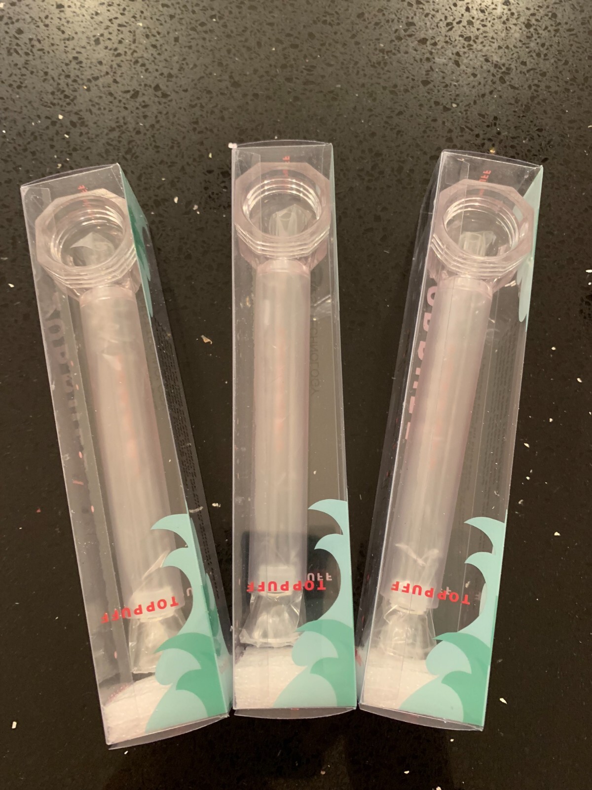 [3PCS Clear White] Screw-on Water Bottle Converter Glass Bong Hookah