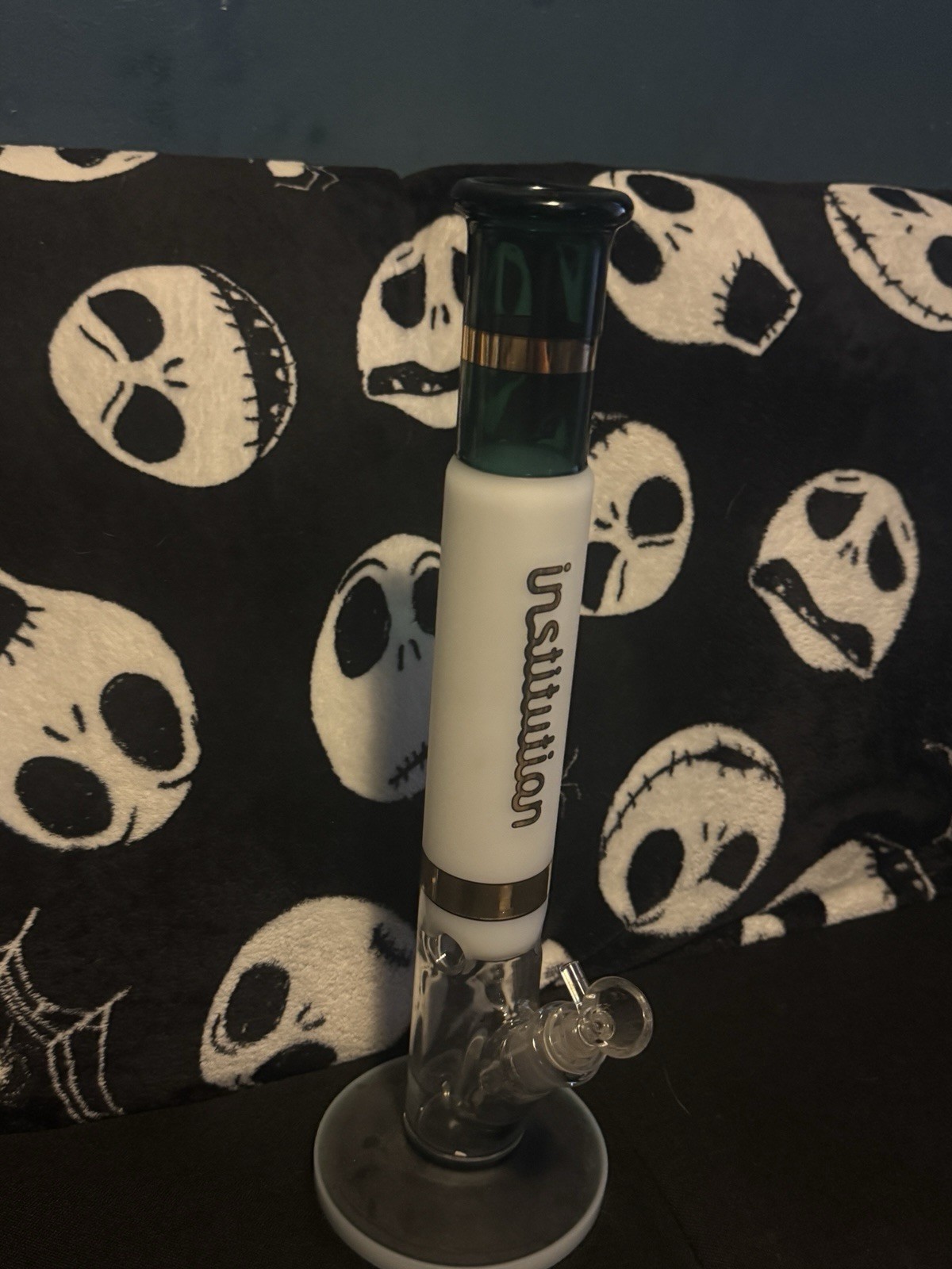 Institute Dark Green Reinforced Glass Water Bong Pipe