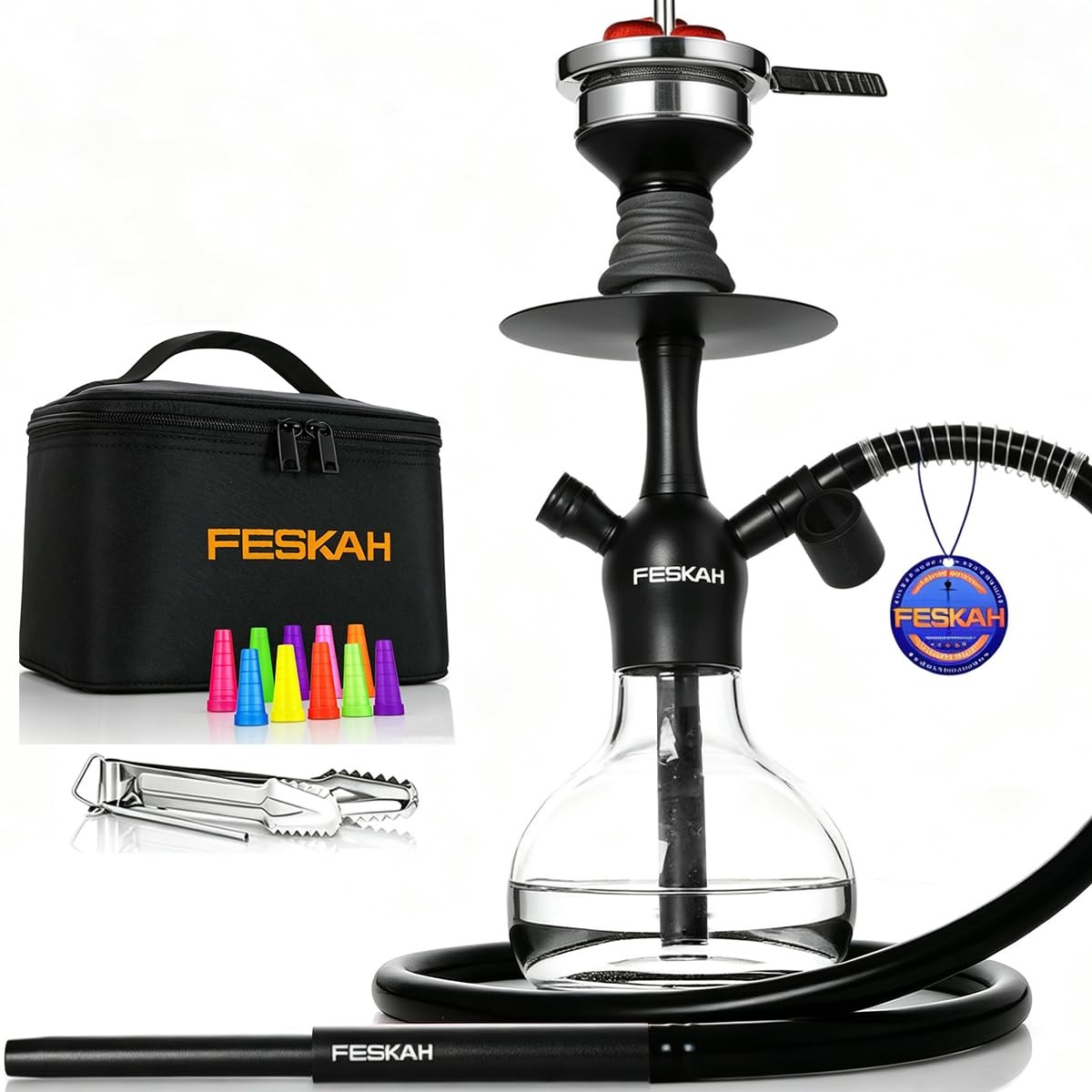 Portable Hookah Set with Everything – Small Glass Hookahs Mini Shisha Kit