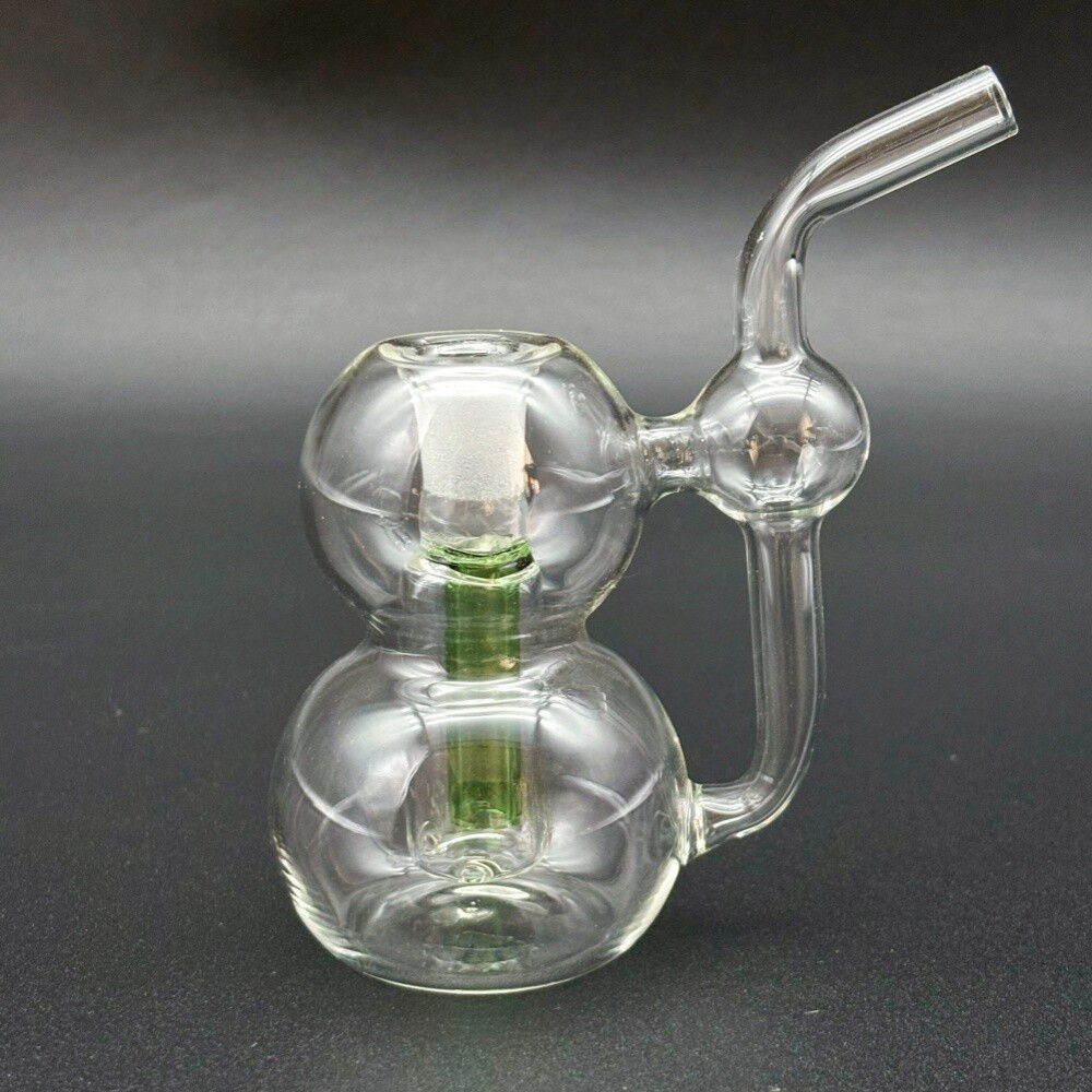 Gourd Mini Glass Bong Bubbler Pyrex Smoking Water Pipe Portable Hookah W/Bowl